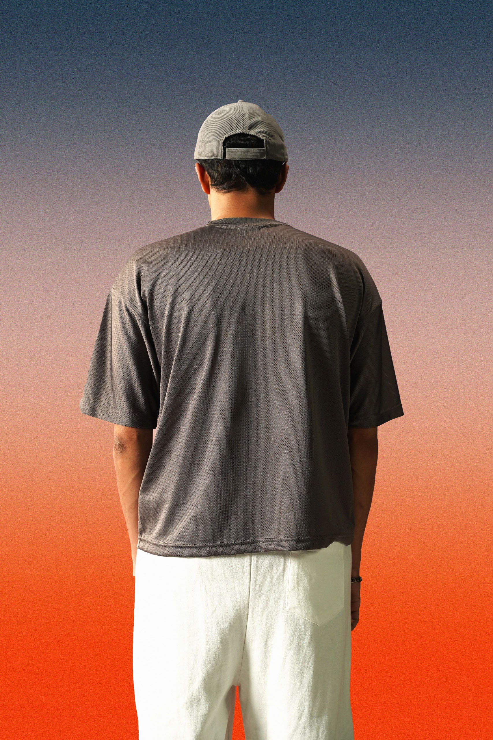 AG 33 Grey Mesh Oversized Tee - Image 4