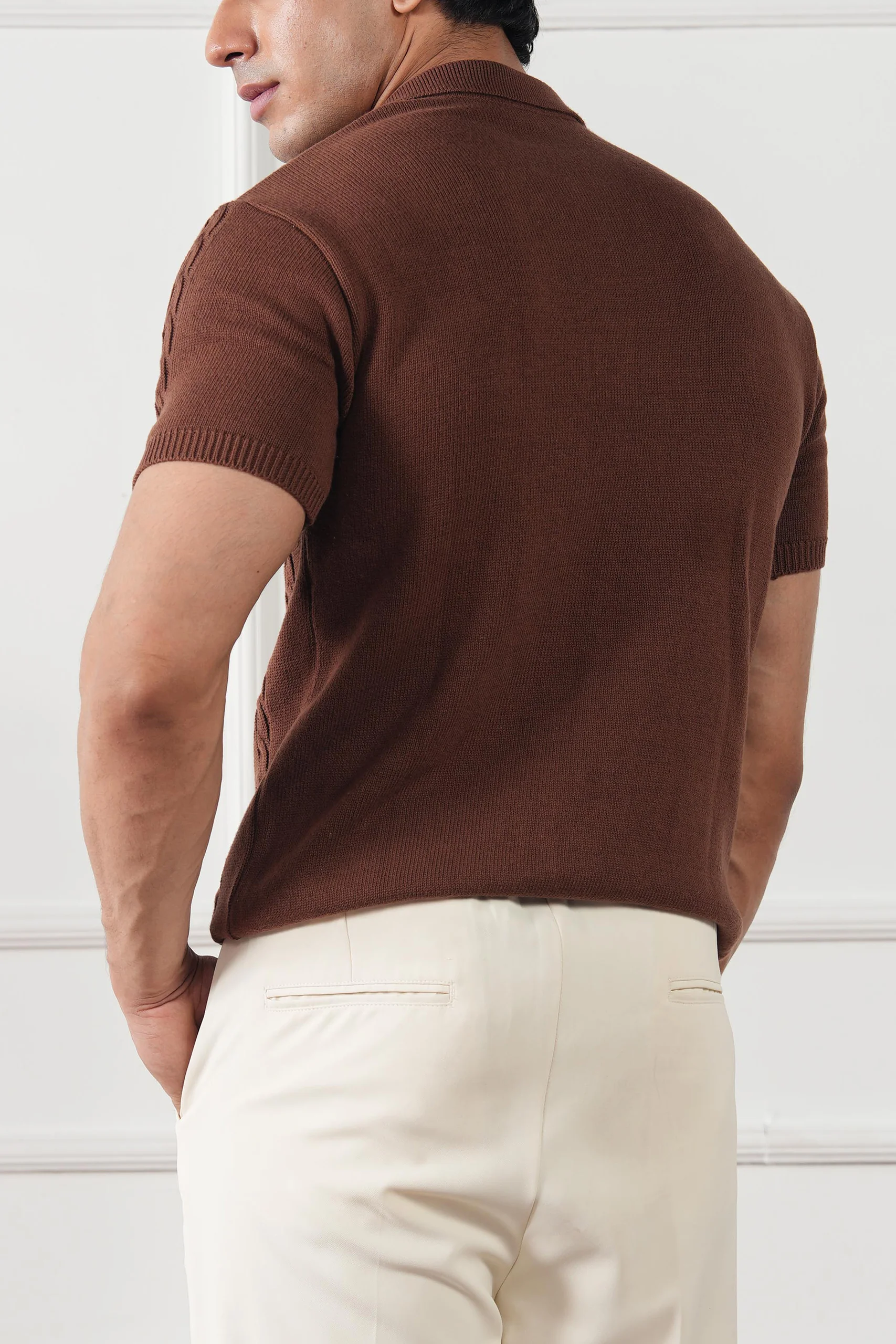Cable Knit Polo Shirt (MKP-01) - Image 10