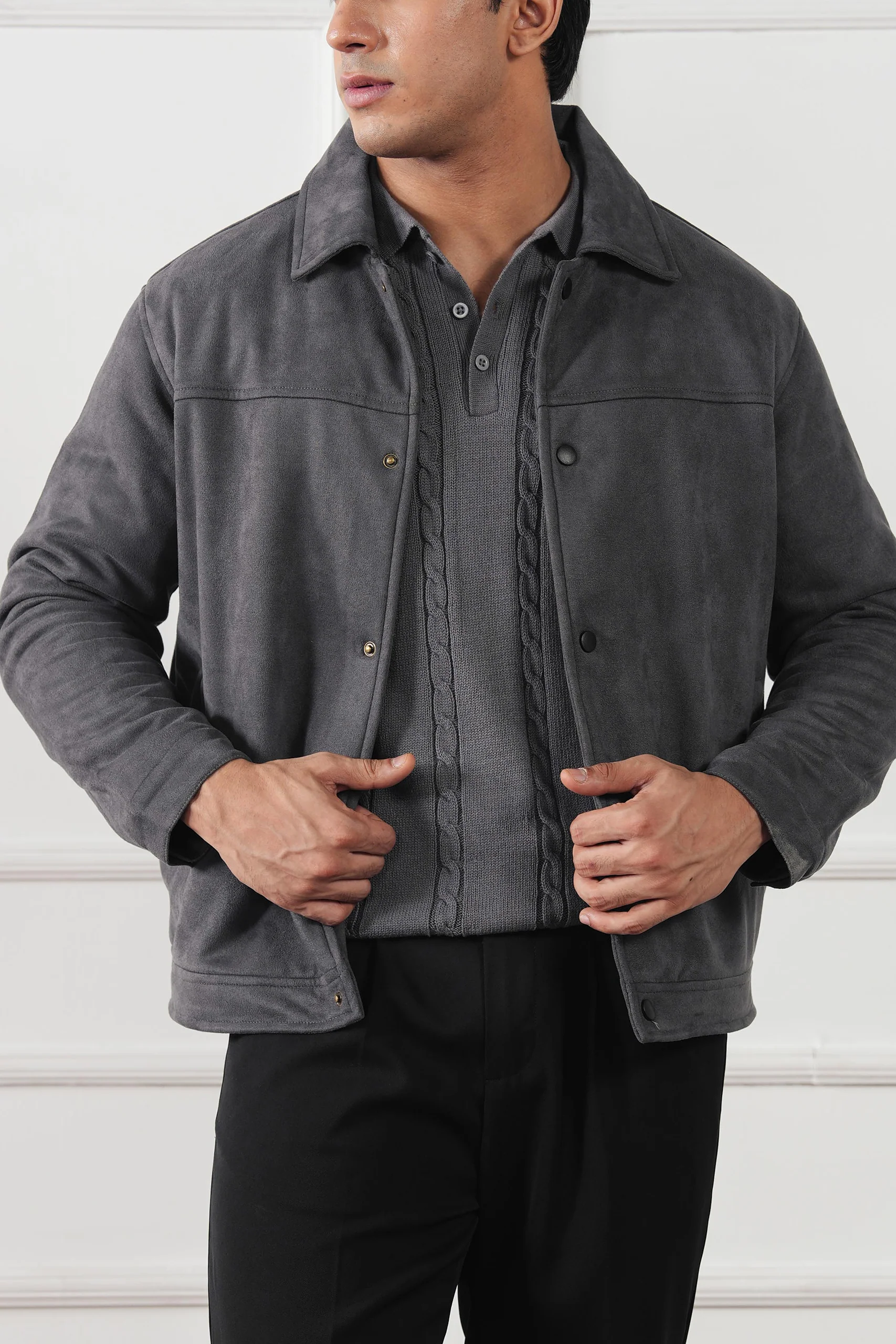 Cable Knit Polo Shirt (MKP-02) - Image 4