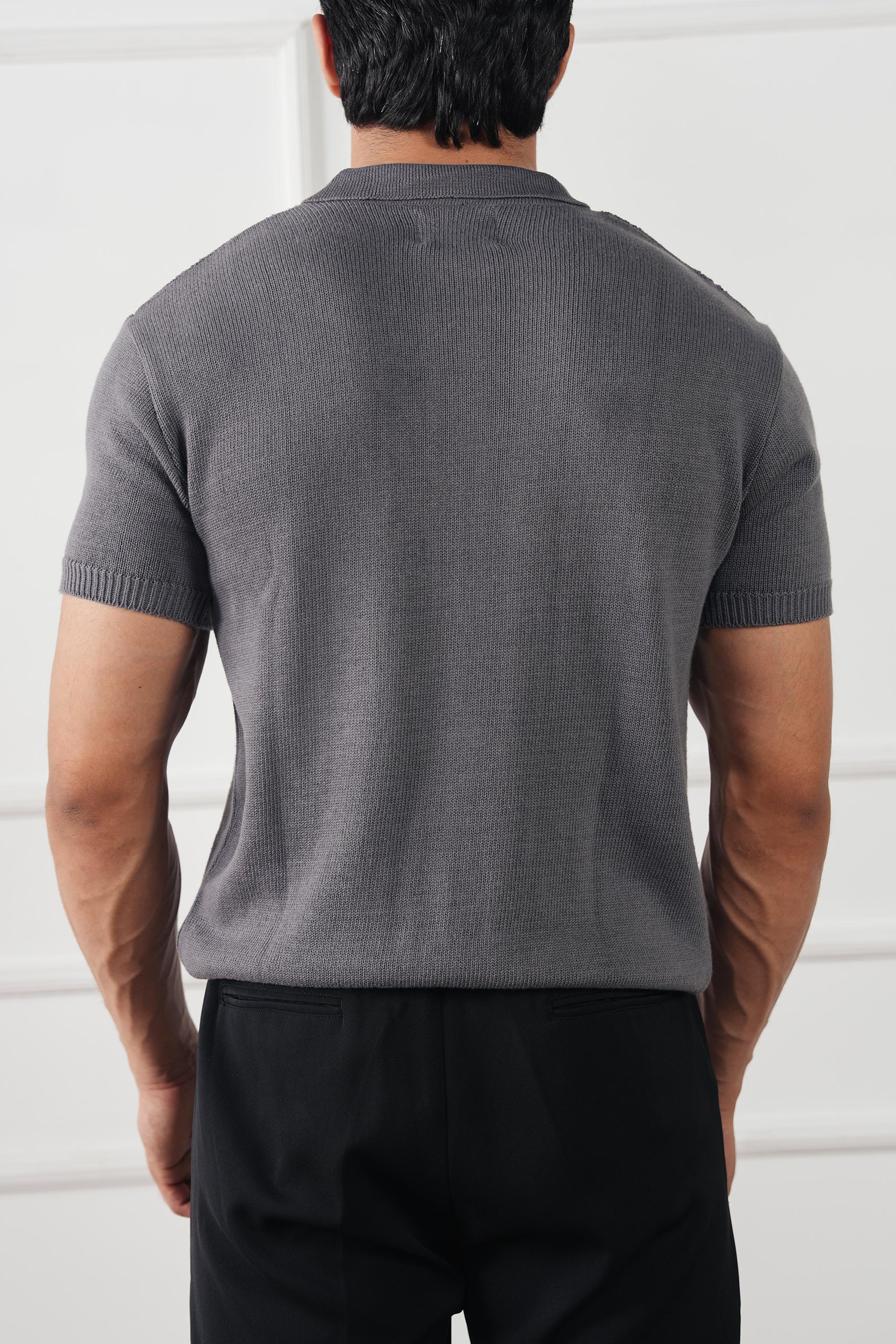 Cable Knit Polo Shirt (MKP-02) - Image 6