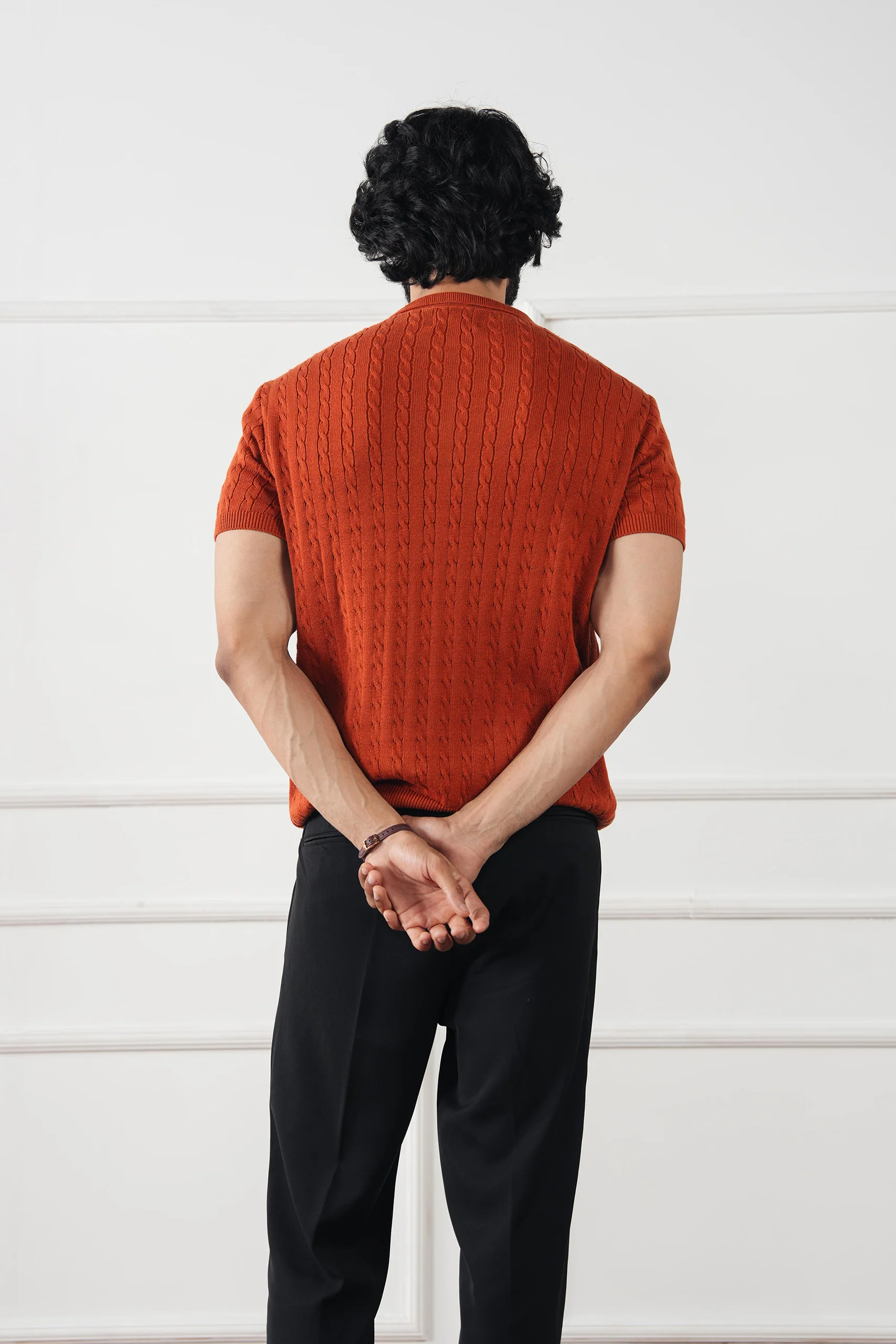 Cable Knit Polo Shirt (MKP-05) - Image 10