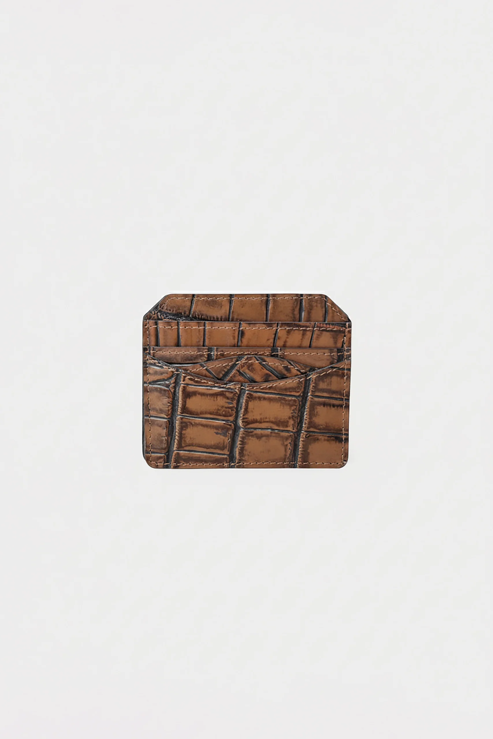 Croc Textured Leather Cardholder (LW-20)