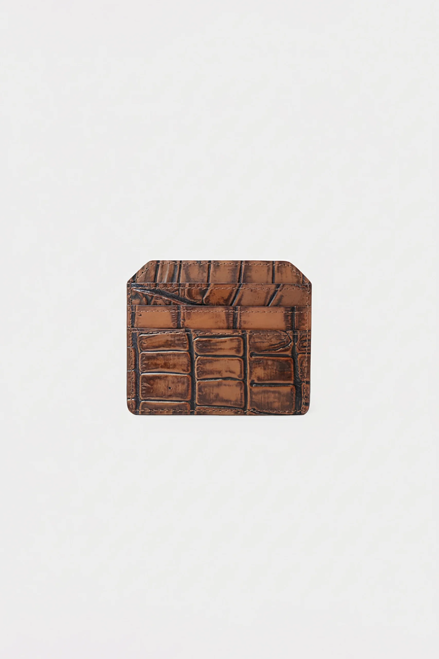 Croc Textured Leather Cardholder (LW-20) - Image 2