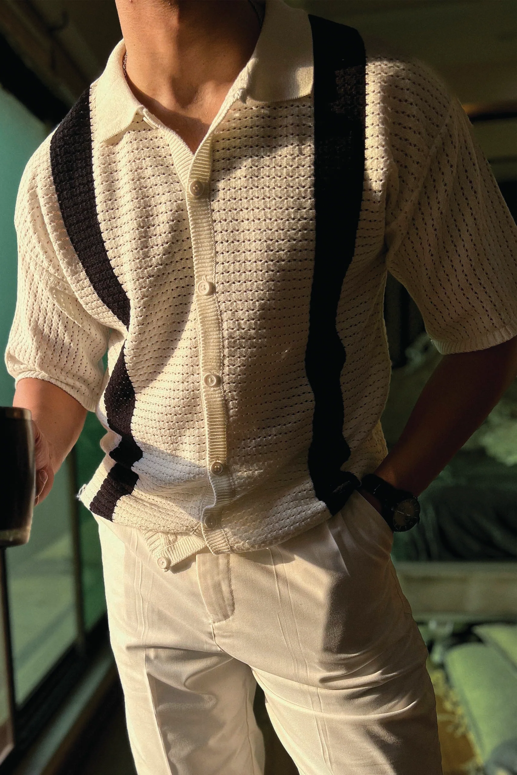 Crochet Knitted Button Down Shirt (KBD-04) - Image 4