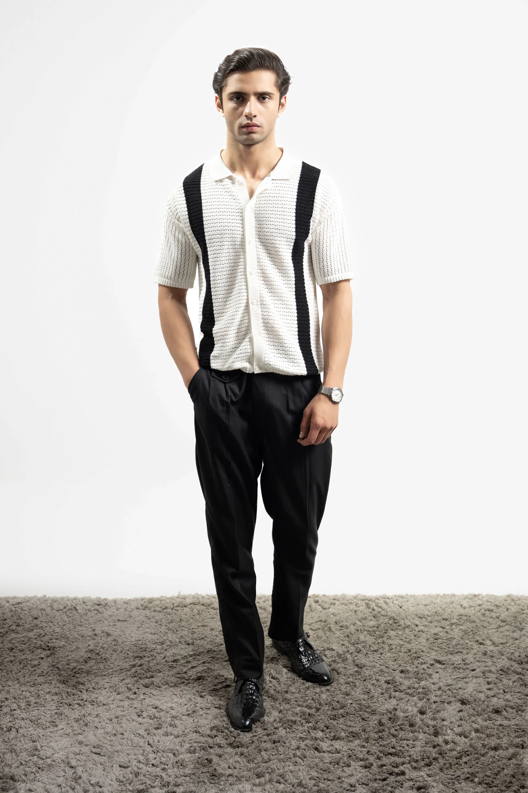 Crochet Knitted Button Down Shirt (KBD-04) - Image 7