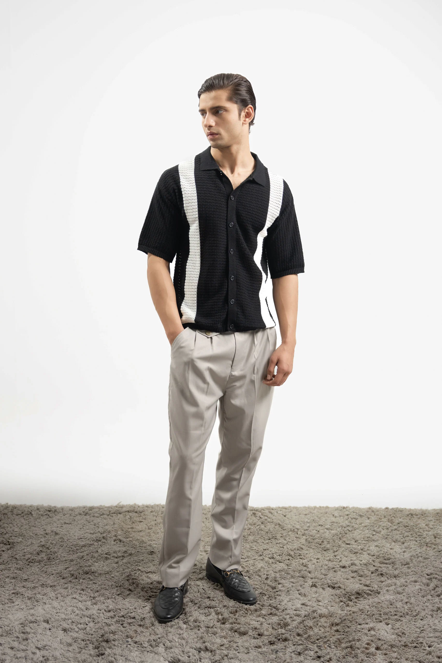 Crochet Knitted Button Down Shirt (KBD-05) - Image 3