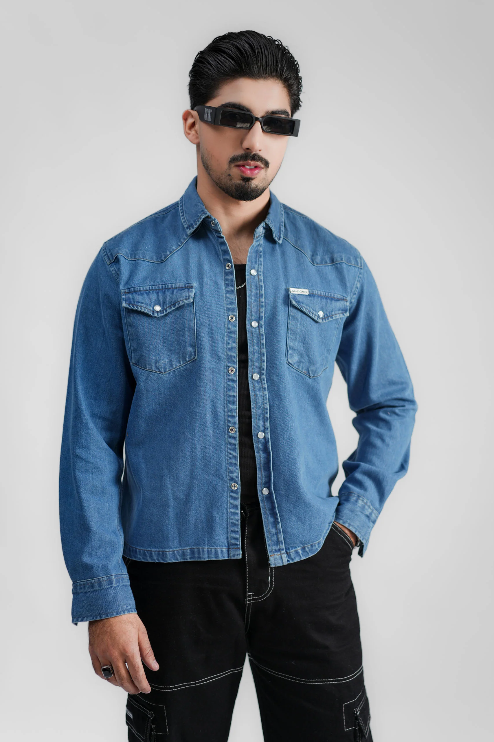 Cropped Denim Shacket DP Blue (DS-004) - Image 10