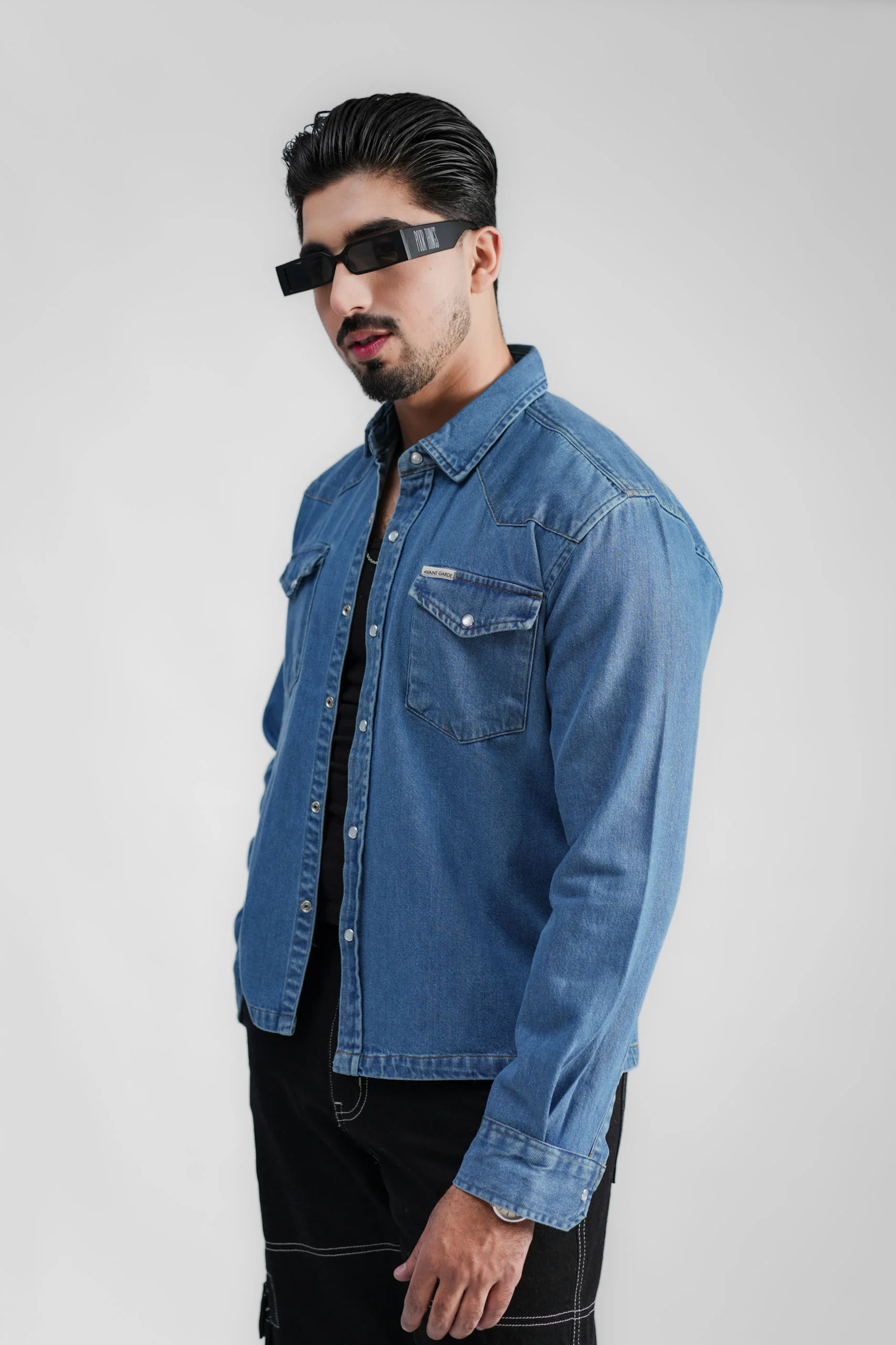 Cropped Denim Shacket DP Blue (DS-004) - Image 11