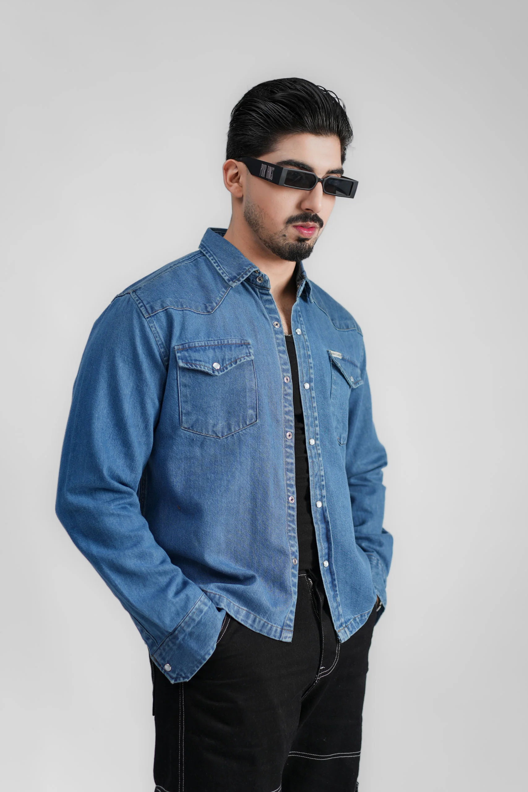 Cropped Denim Shacket DP Blue (DS-004) - Image 12