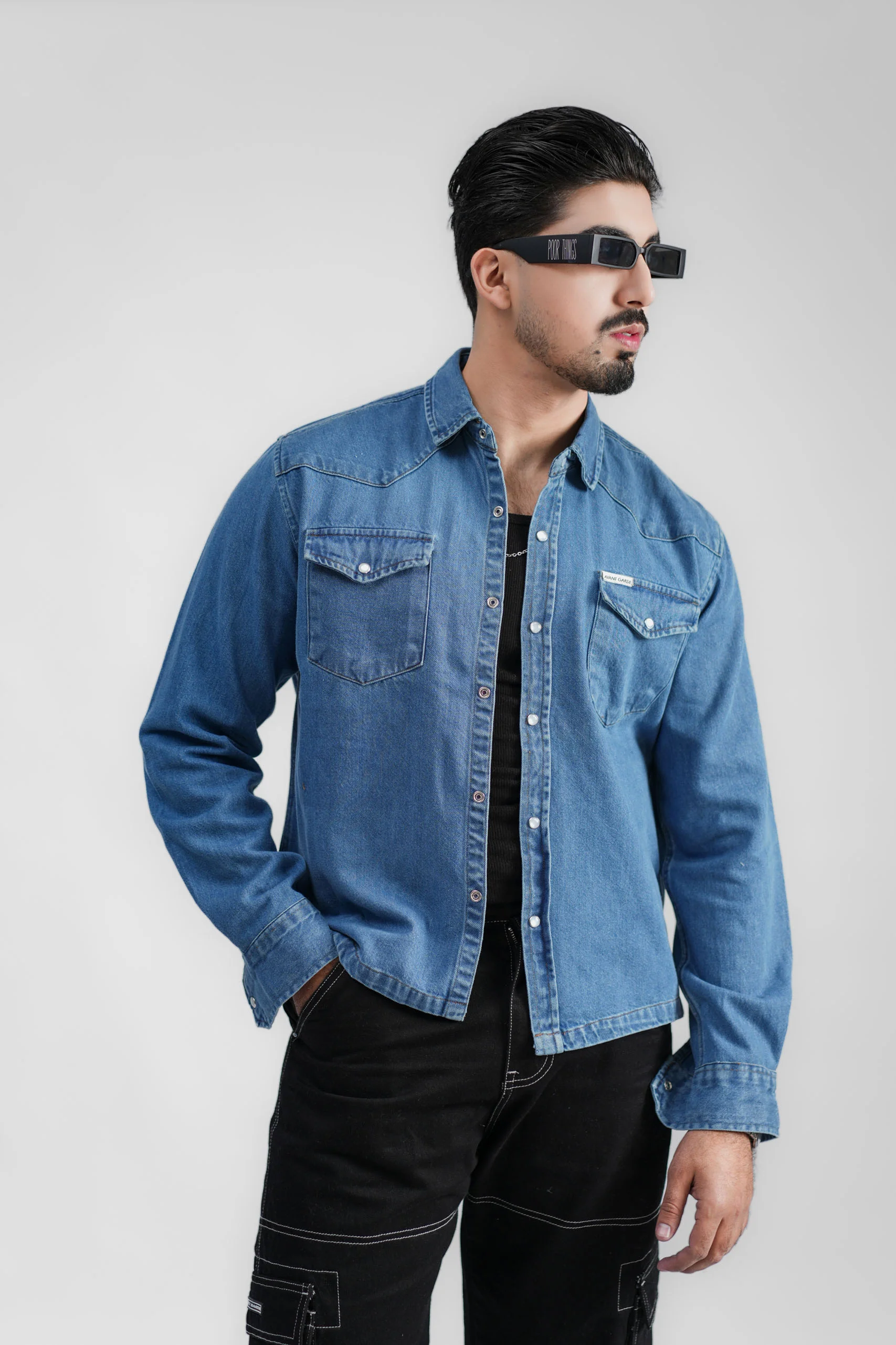 Cropped Denim Shacket DP Blue (DS-004) - Image 14