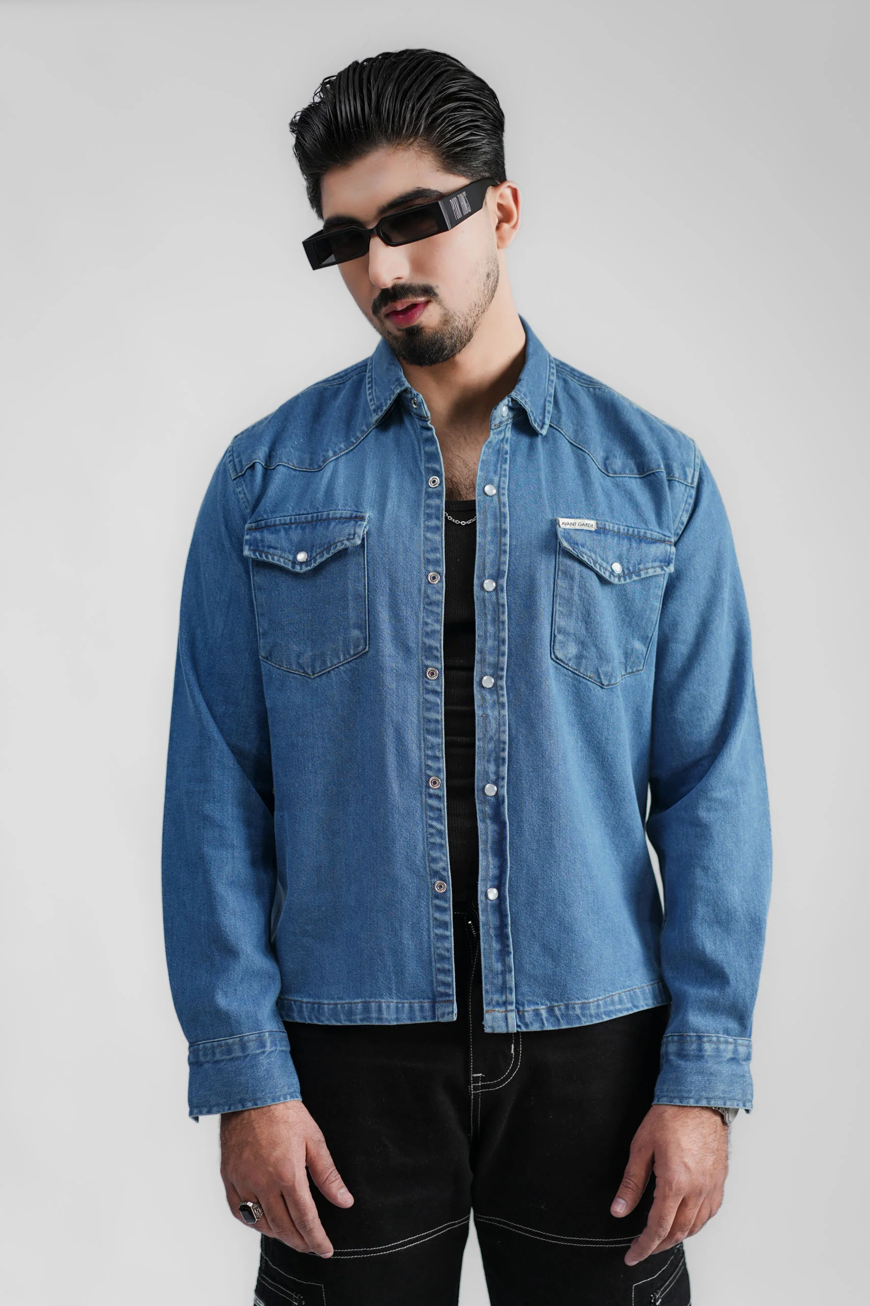 Cropped Denim Shacket DP Blue (DS-004) - Image 15