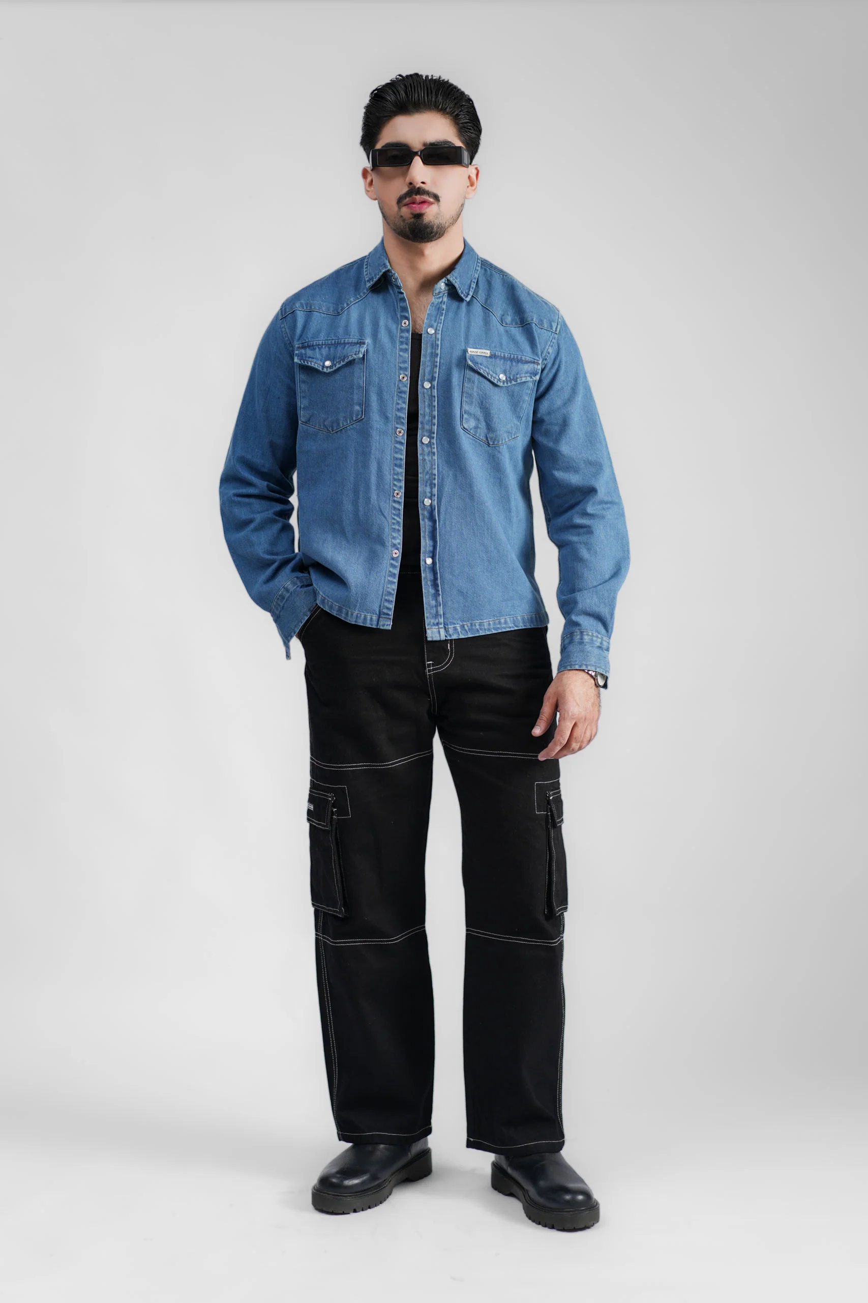 Cropped Denim Shacket DP Blue (DS-004) - Image 2