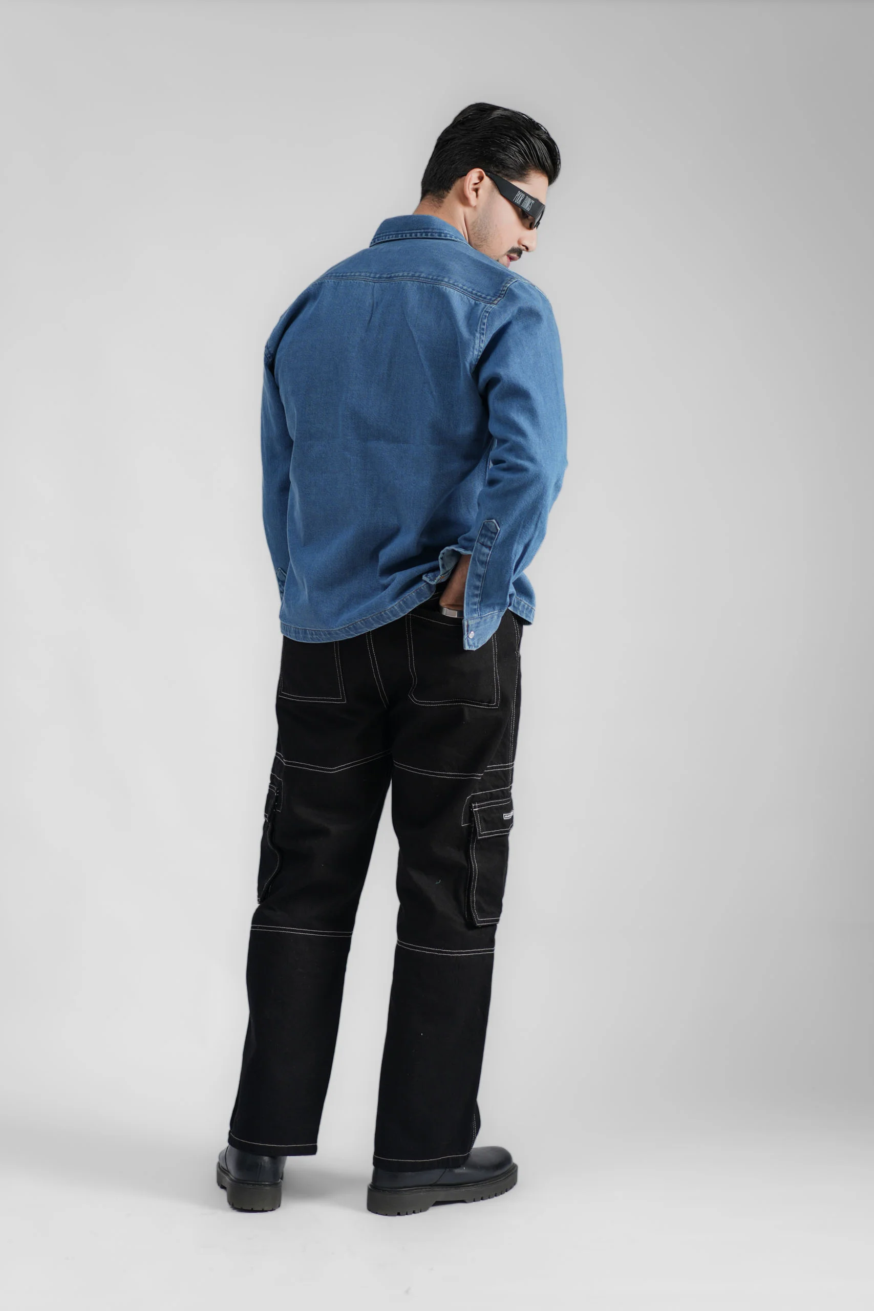 Cropped Denim Shacket DP Blue (DS-004) - Image 4