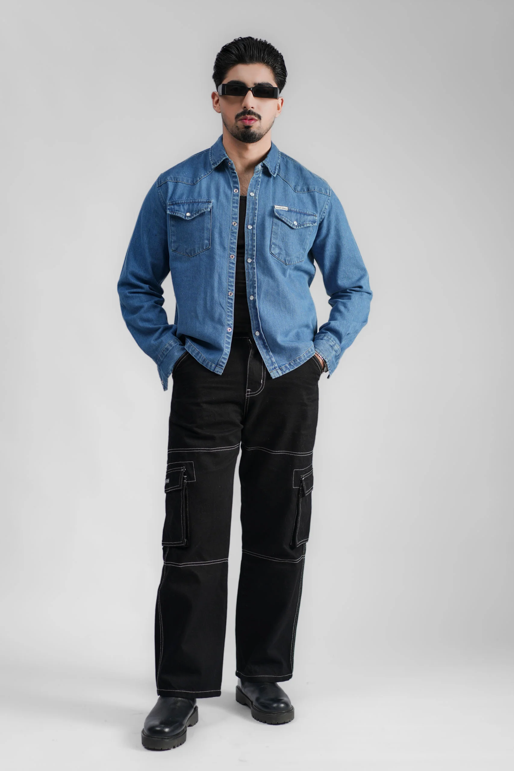 Cropped Denim Shacket DP Blue (DS-004) - Image 5