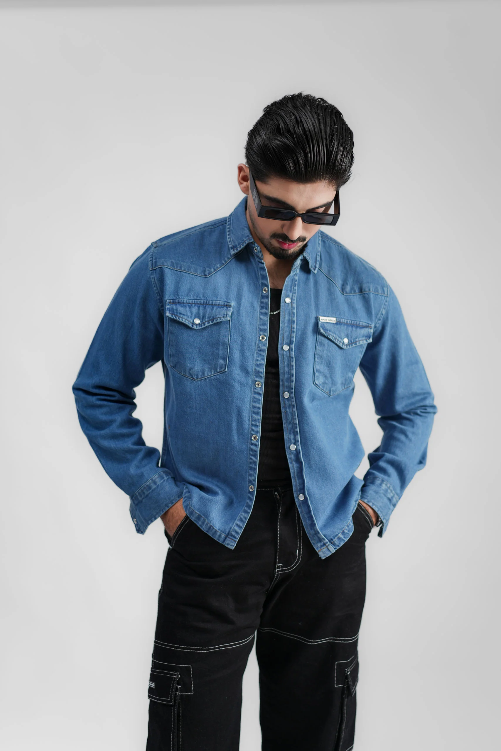 Cropped Denim Shacket DP Blue (DS-004) - Image 7