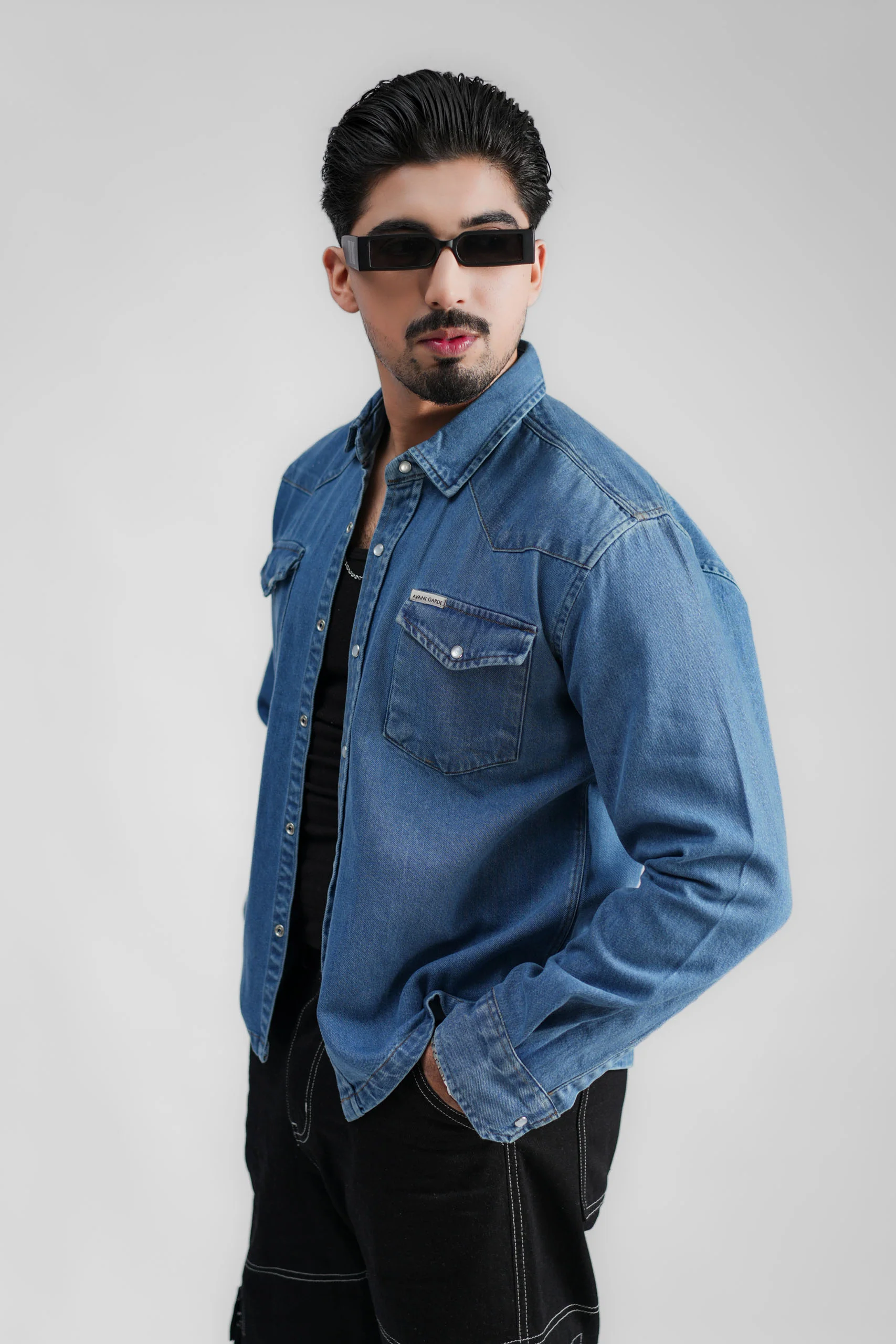 Cropped Denim Shacket DP Blue (DS-004) - Image 8