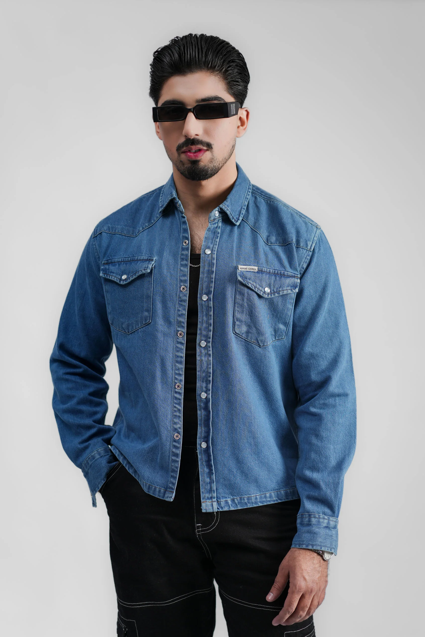 Cropped Denim Shacket DP Blue (DS-004) - Image 9