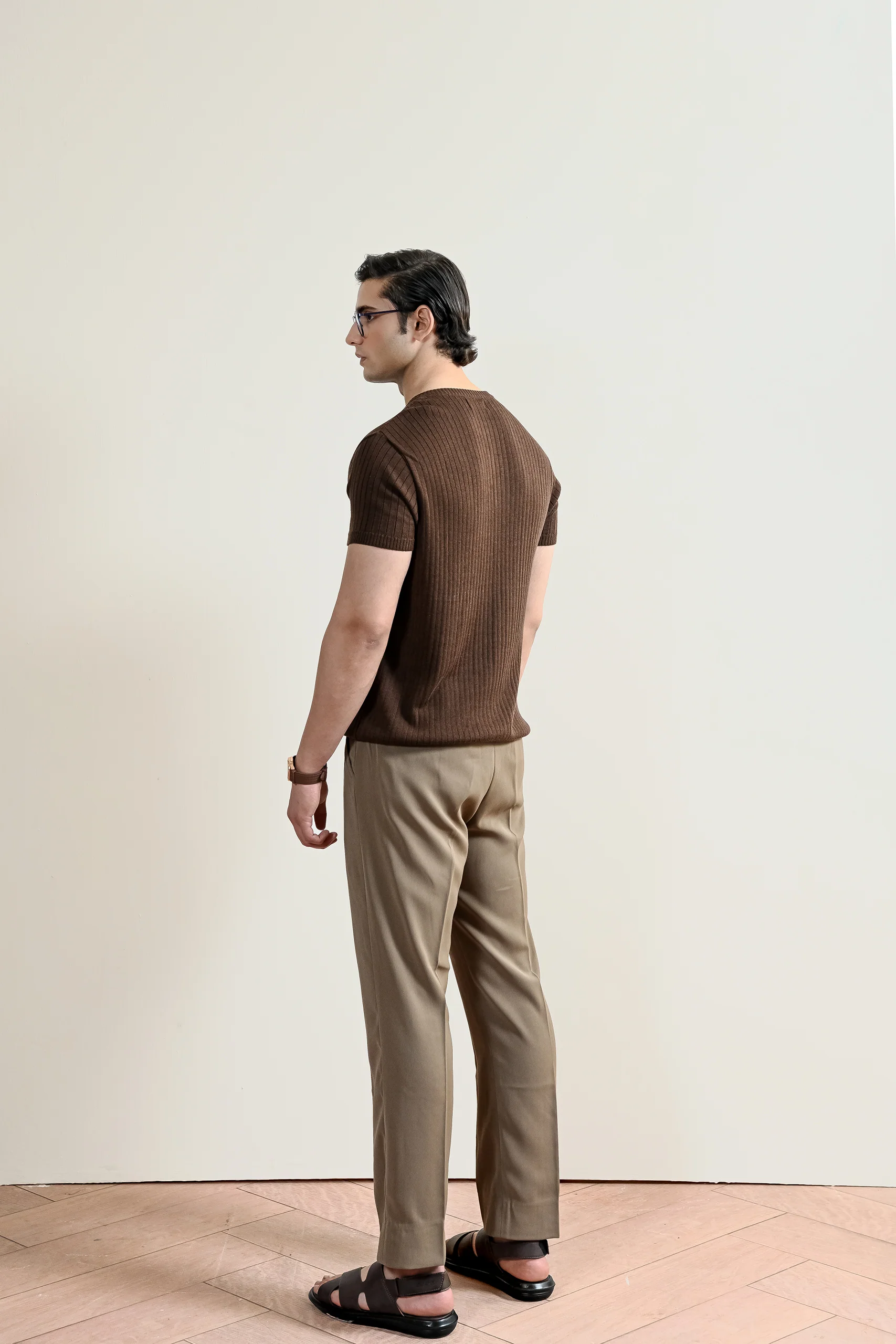 Drop Needle Knit Henley Shirt (MKH-17) - Image 3
