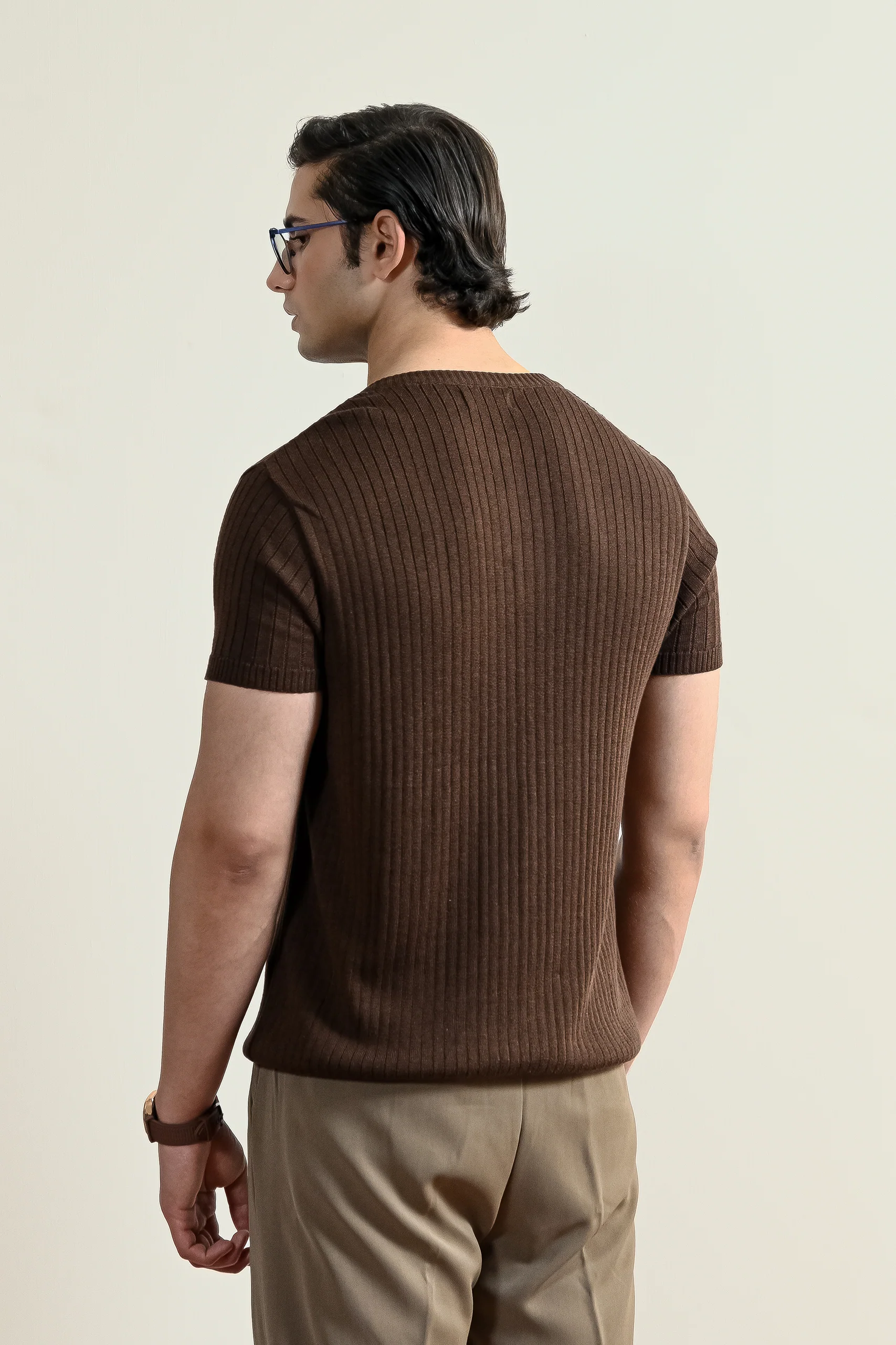 Drop Needle Knit Henley Shirt (MKH-17) - Image 6