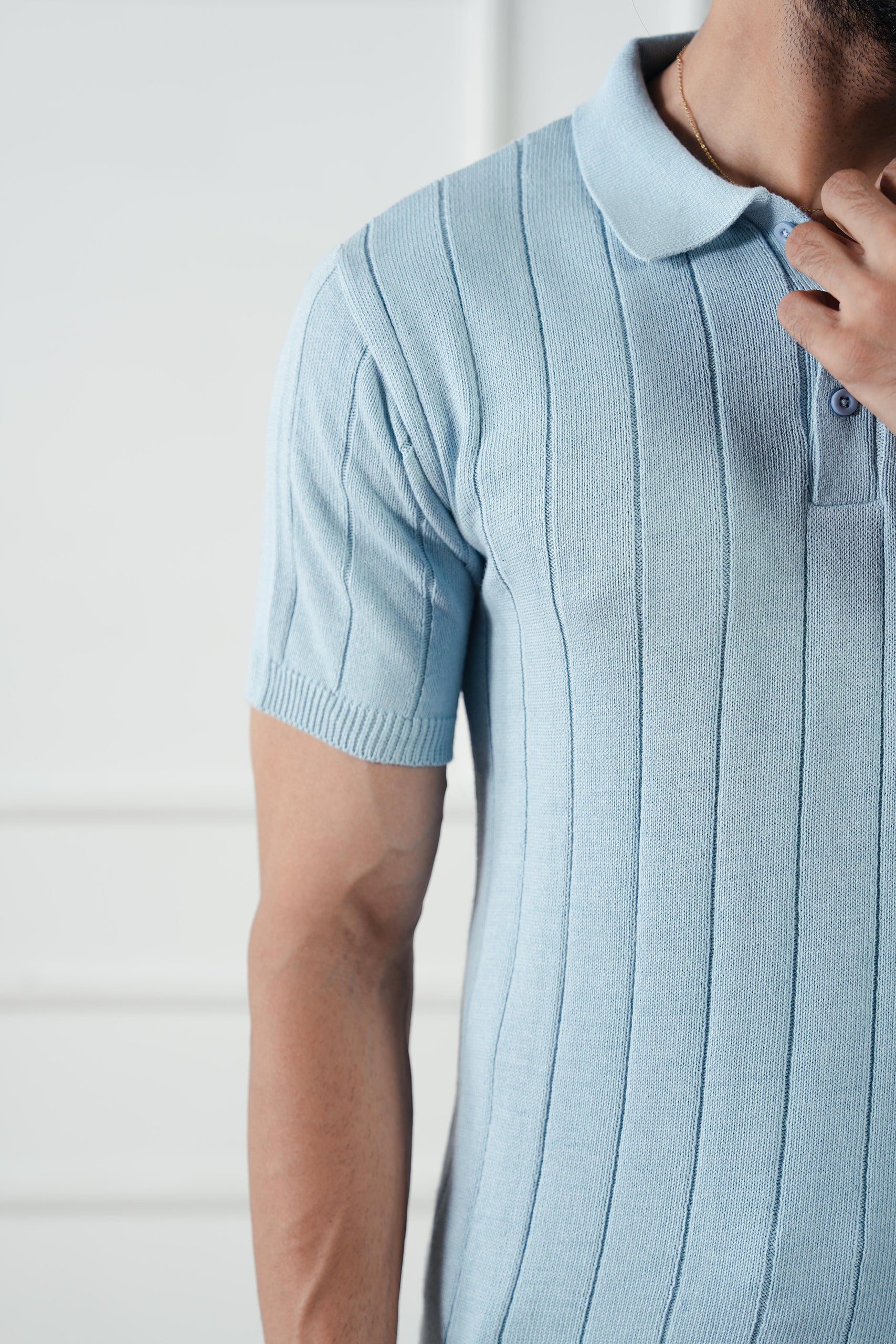 Drop Needle Knit Polo Shirt  (MKP-11) - Image 11