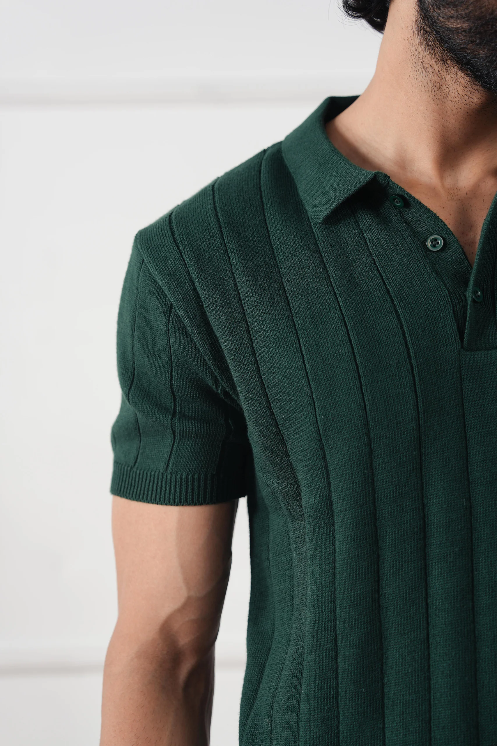 Drop Needle Knit Polo Shirt (MKP-12) - Image 11