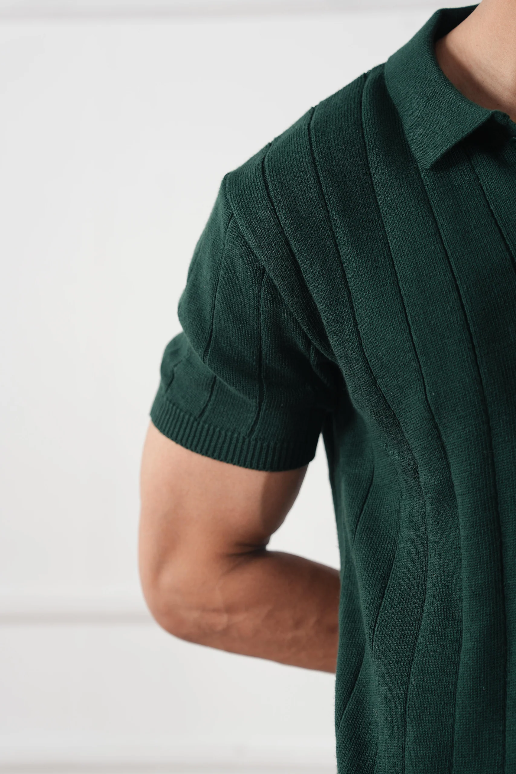 Drop Needle Knit Polo Shirt (MKP-12) - Image 8