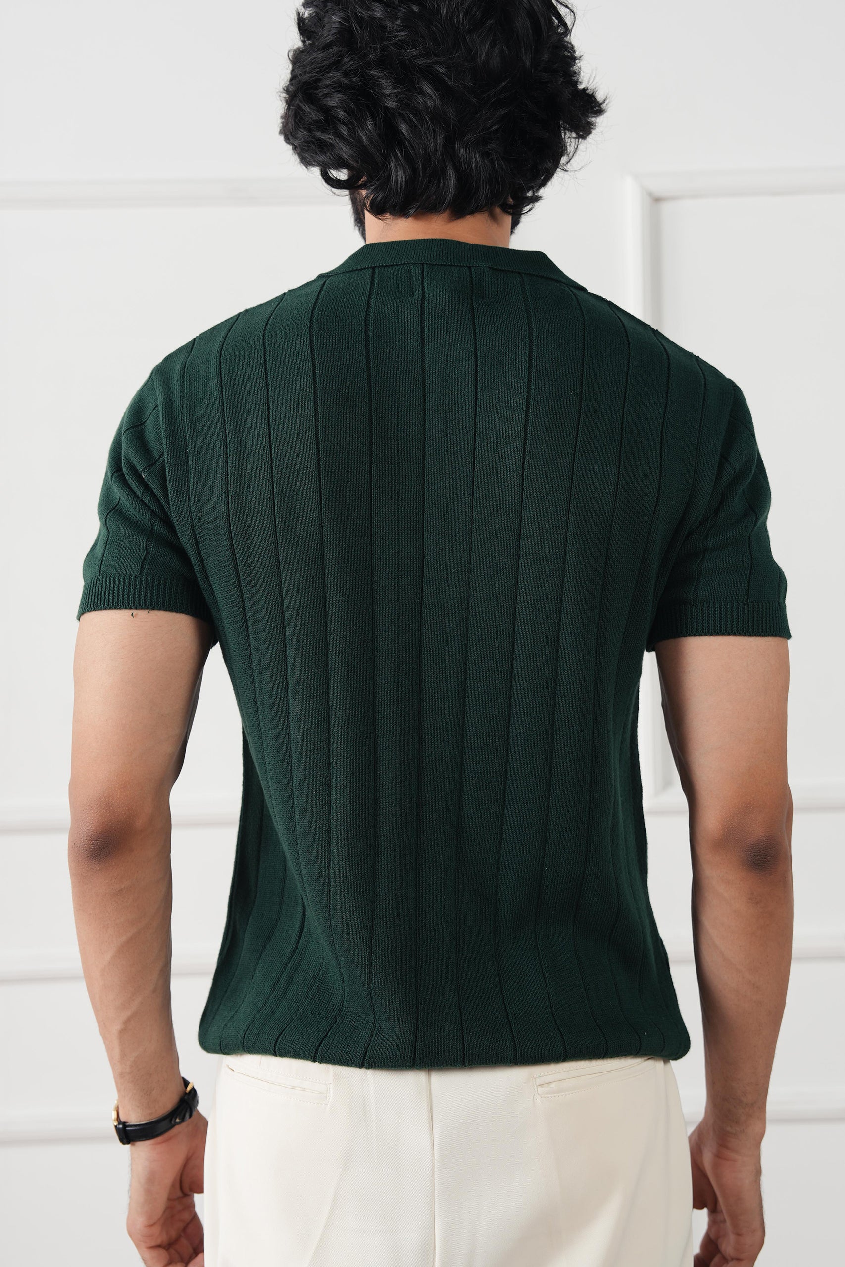 Drop Needle Knit Polo Shirt (MKP-12) - Image 9
