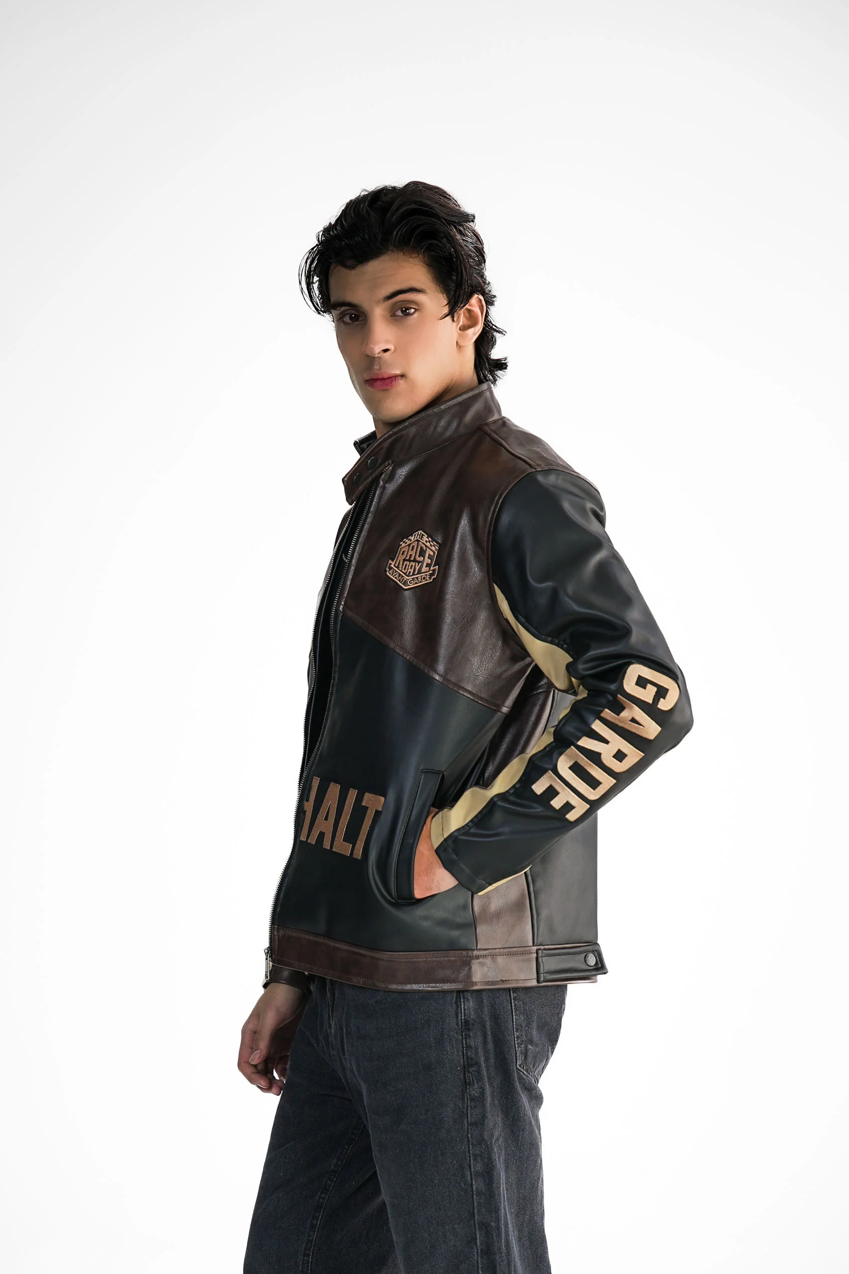 Leather Racing Jacket - Image 8
