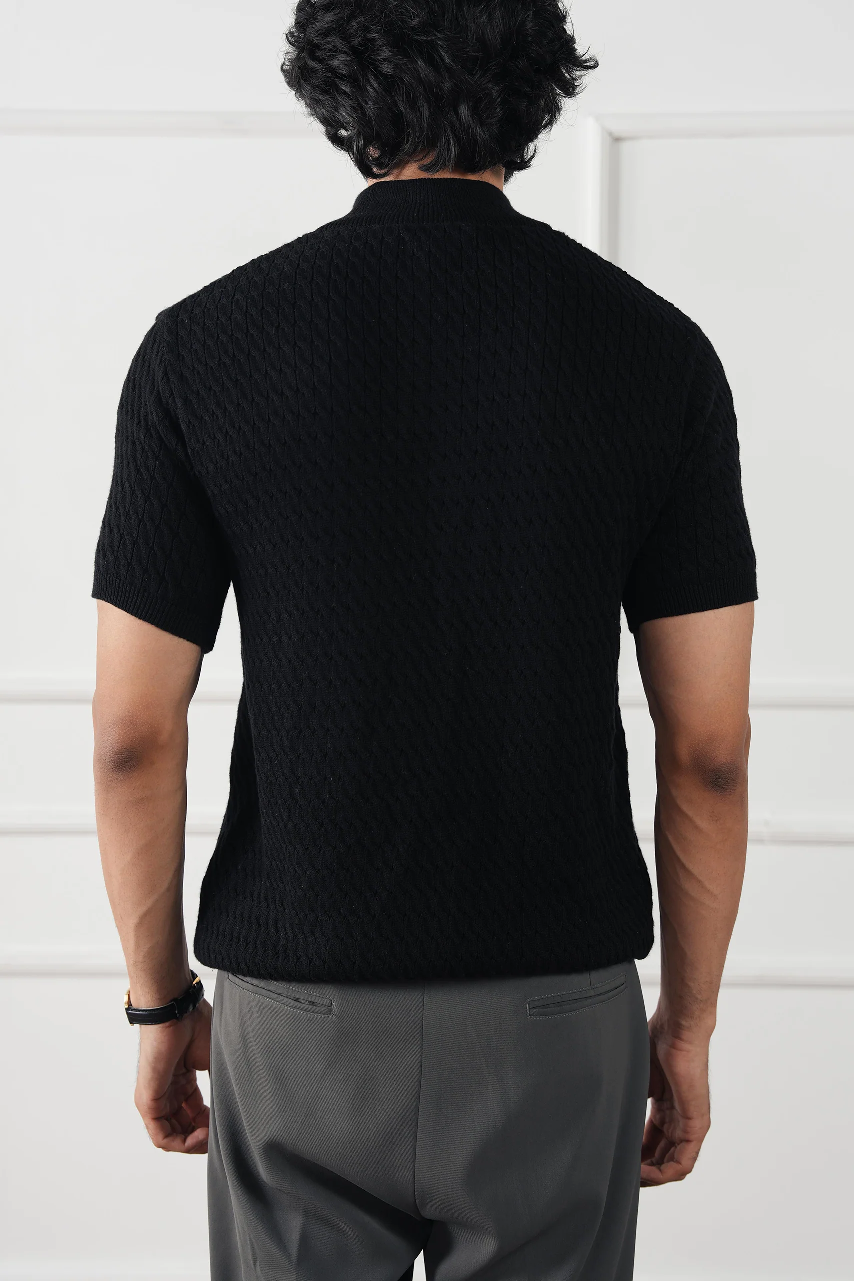 Mockneck Knit Polo Shirt (MKP-13) - Image 7
