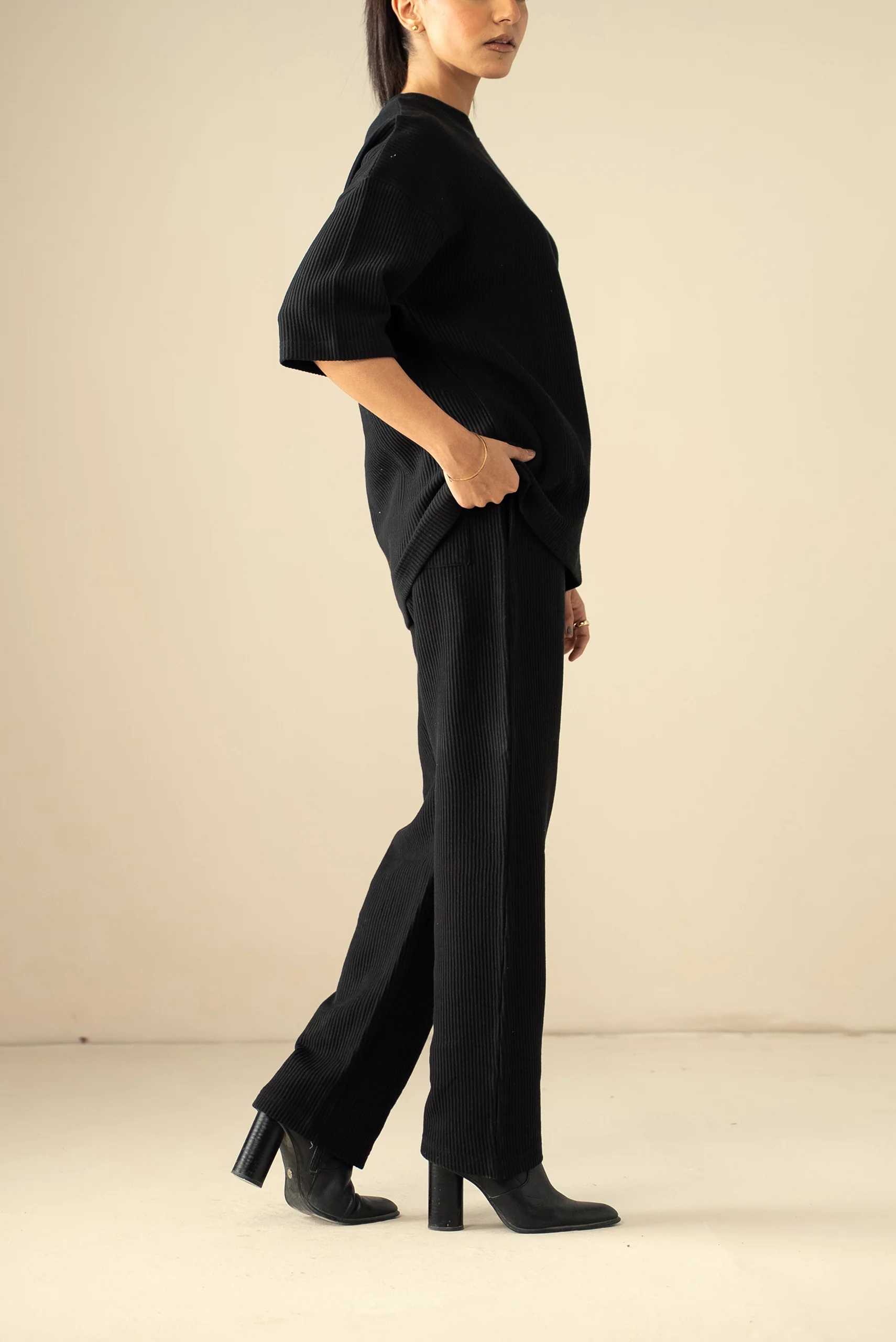 Ottoman Knit Textured T-Shirt (WTS-01) - Image 8
