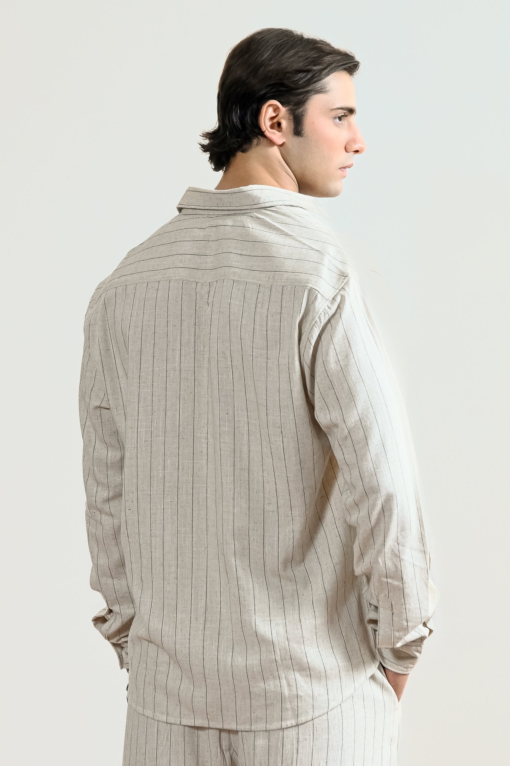 Pinstripe Linen Shirt (MCS-21) - Image 6