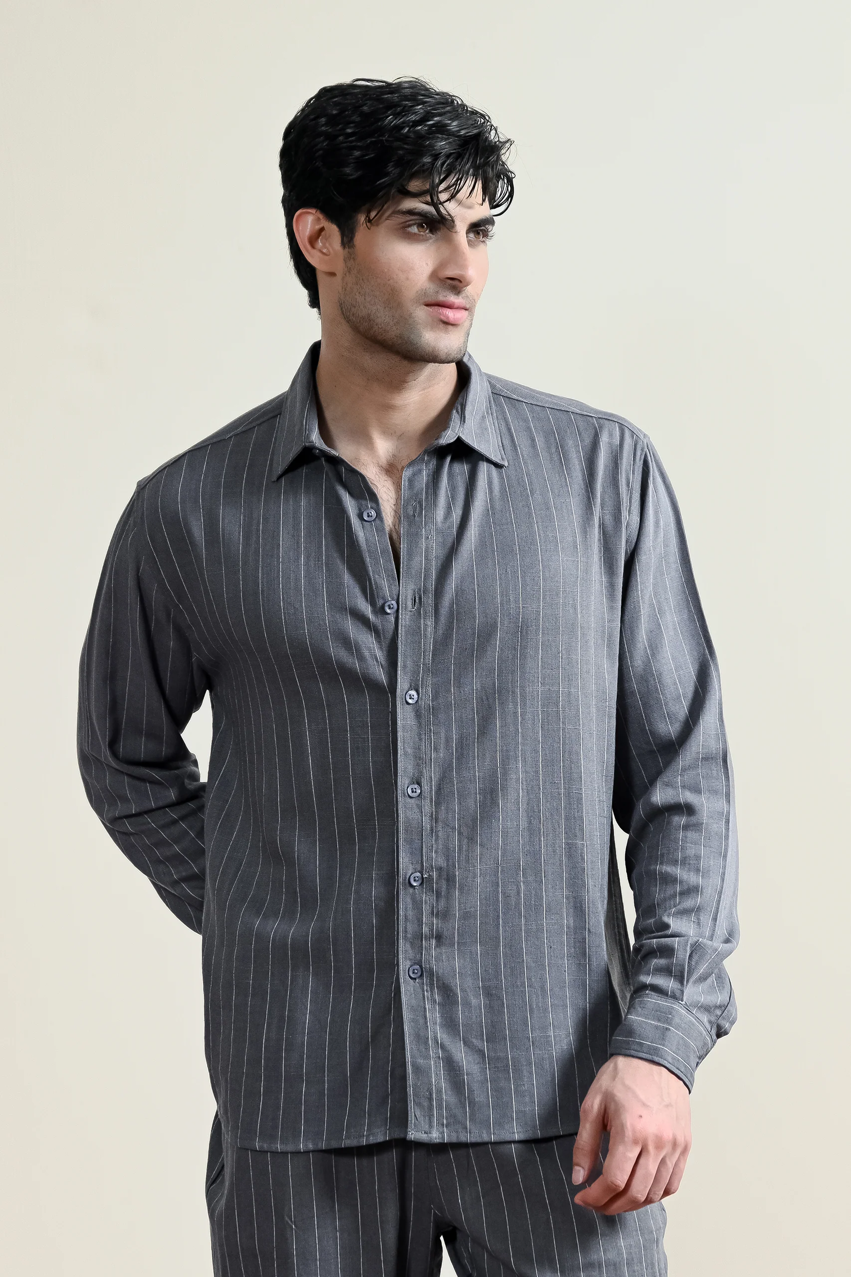 Pinstripe Linen Shirt (MCS-22) - Image 4
