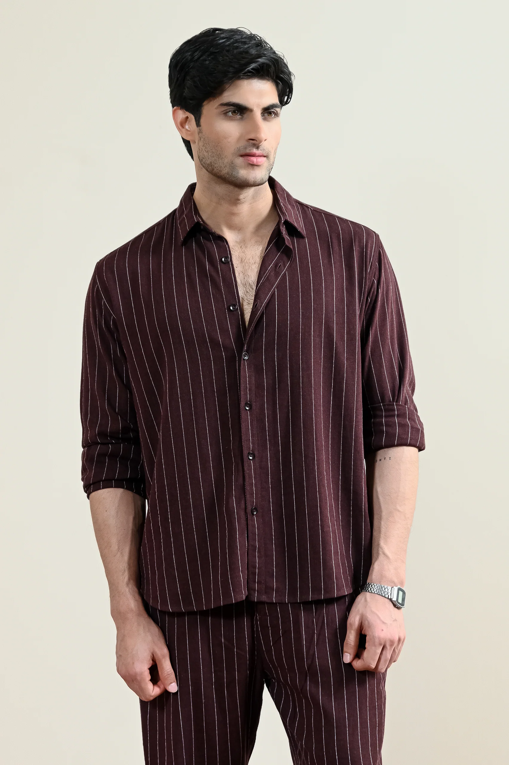 Pinstripe Linen Shirt (MCS-24) - Image 4