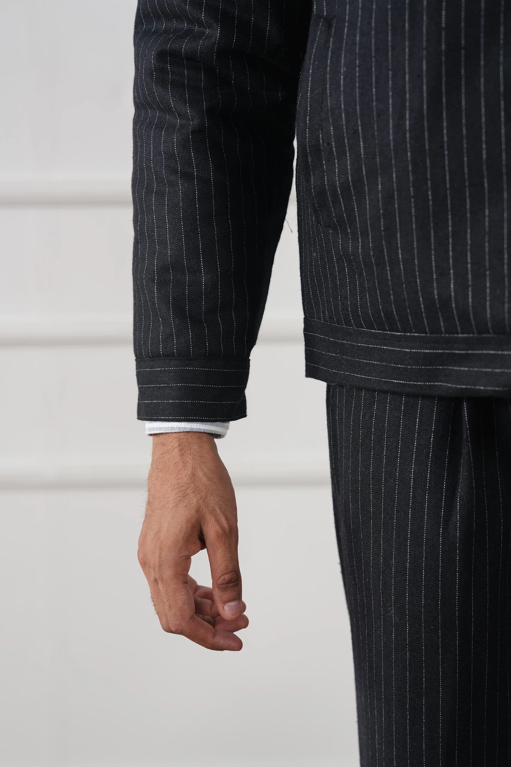 Pinstripe Wool Jacket (MWJ-07) - Image 8