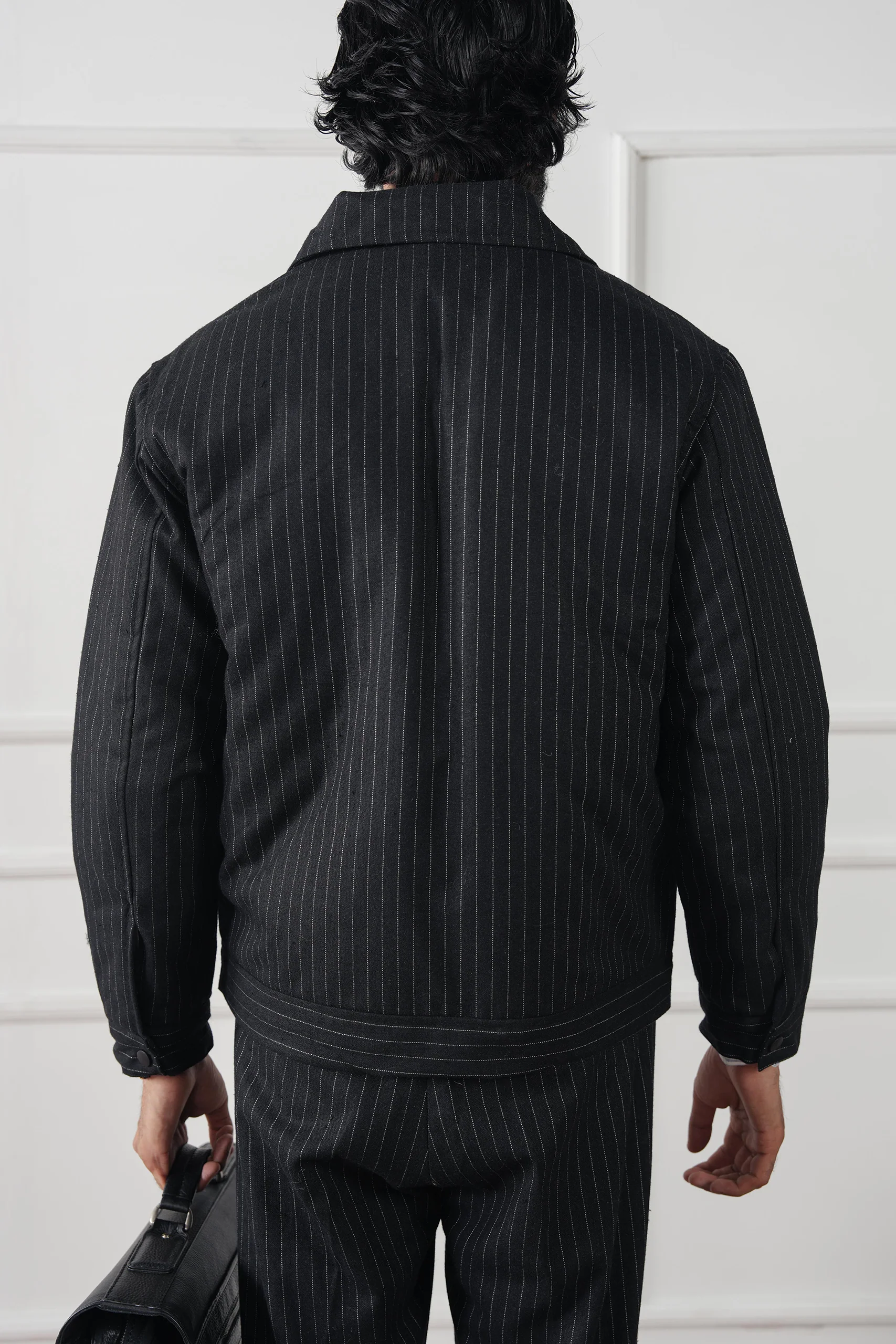 Pinstripe Wool Jacket (MWJ-07) - Image 9