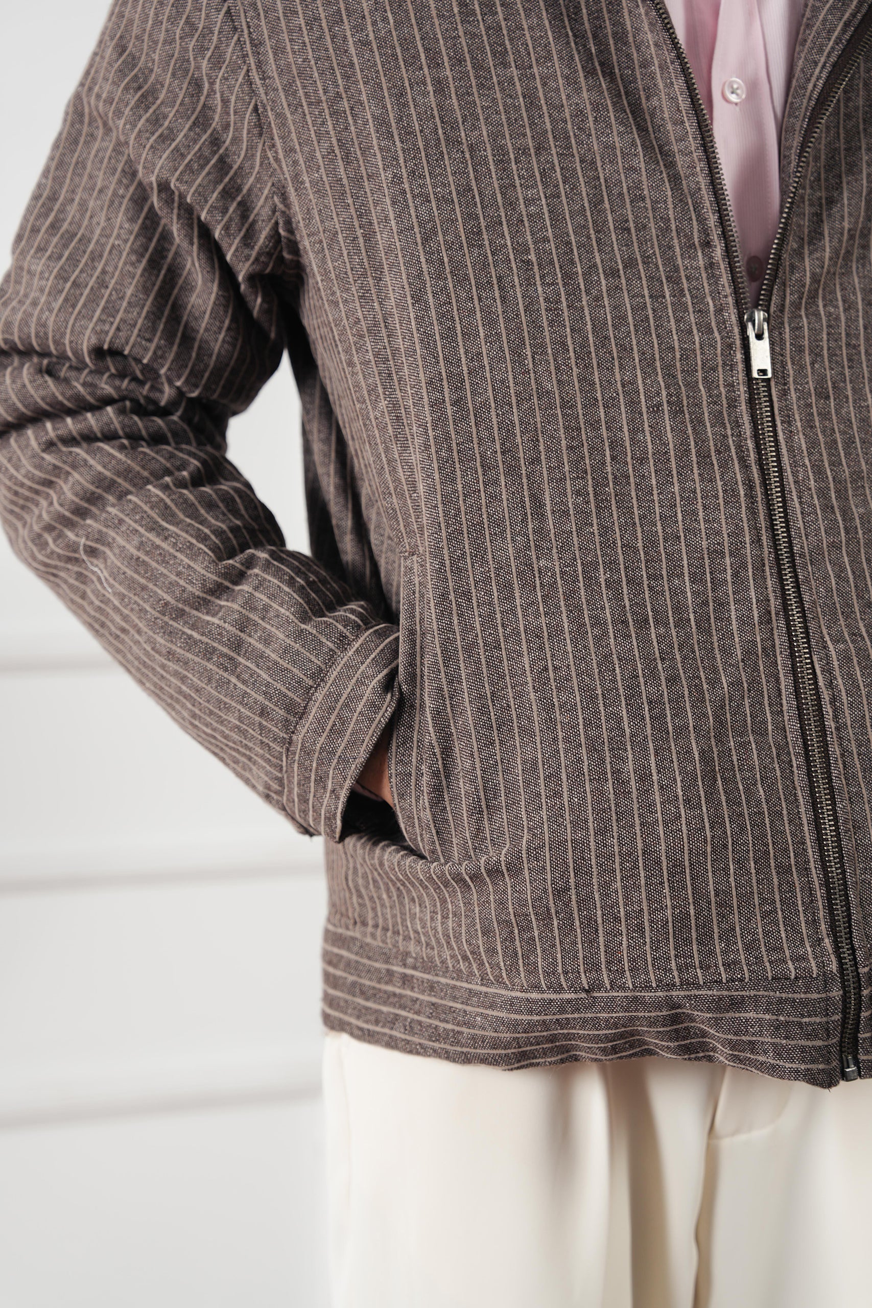 Pinstripe Wool Jacket (MWJ-09) - Image 5
