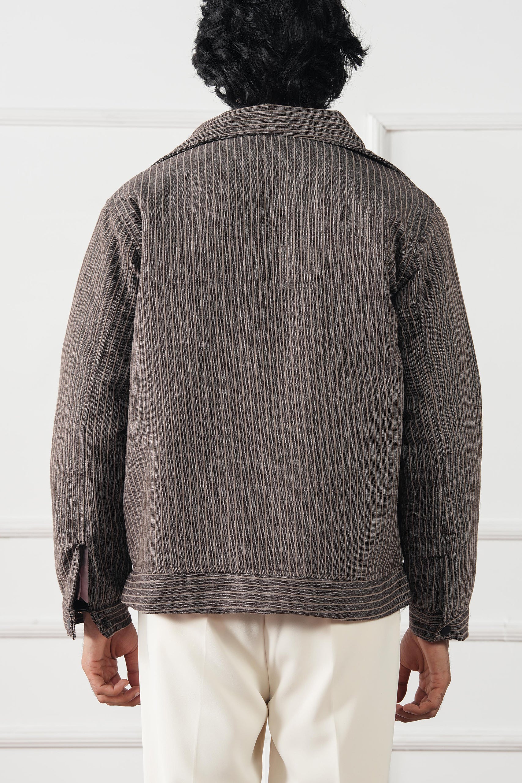 Pinstripe Wool Jacket (MWJ-09) - Image 6
