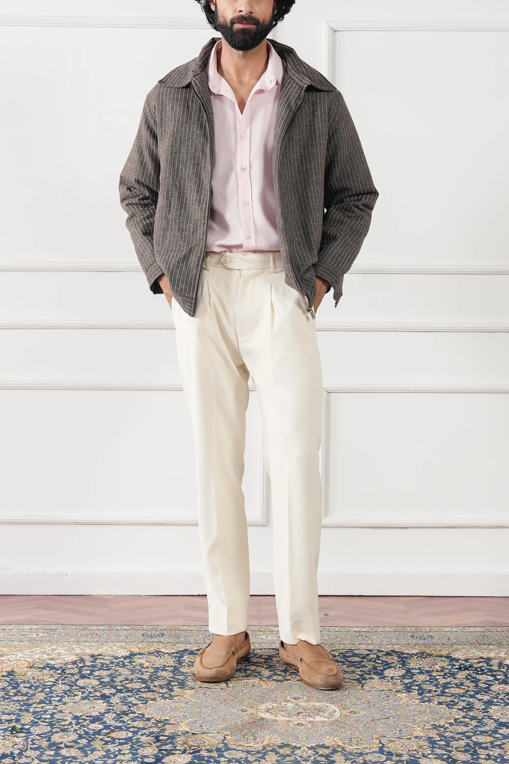 Pinstripe Wool Jacket (MWJ-09) - Image 7