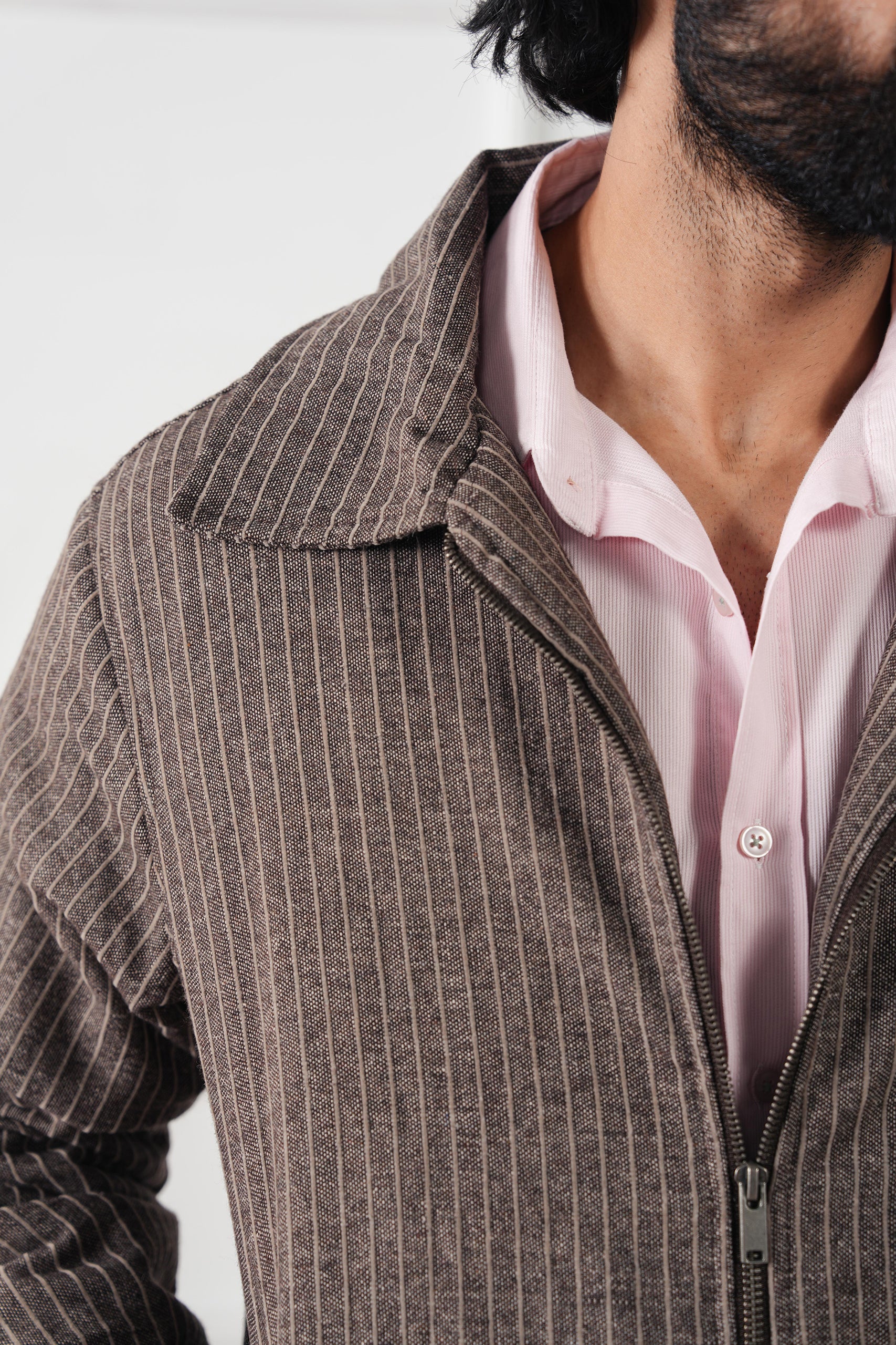 Pinstripe Wool Jacket (MWJ-09) - Image 8