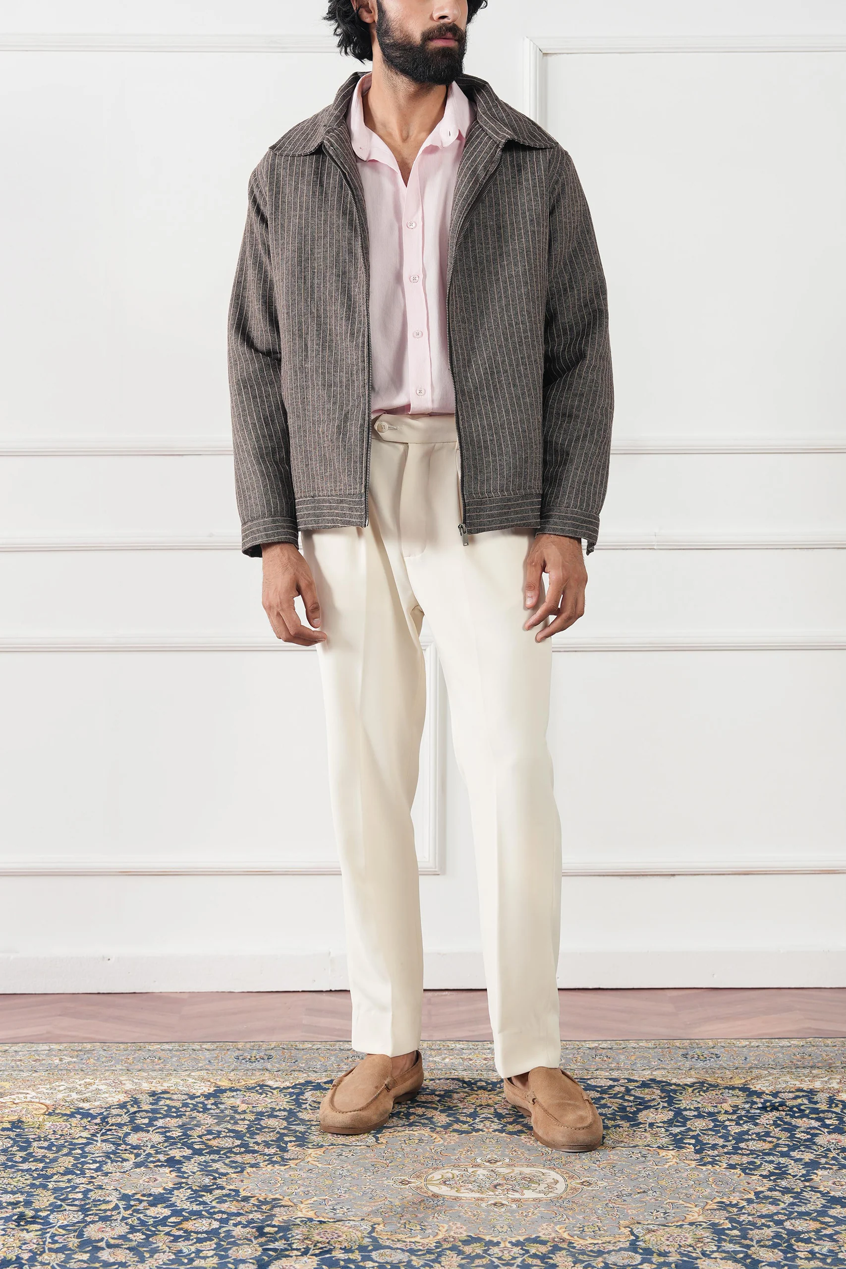 Pinstripe Wool Jacket (MWJ-09) - Image 9