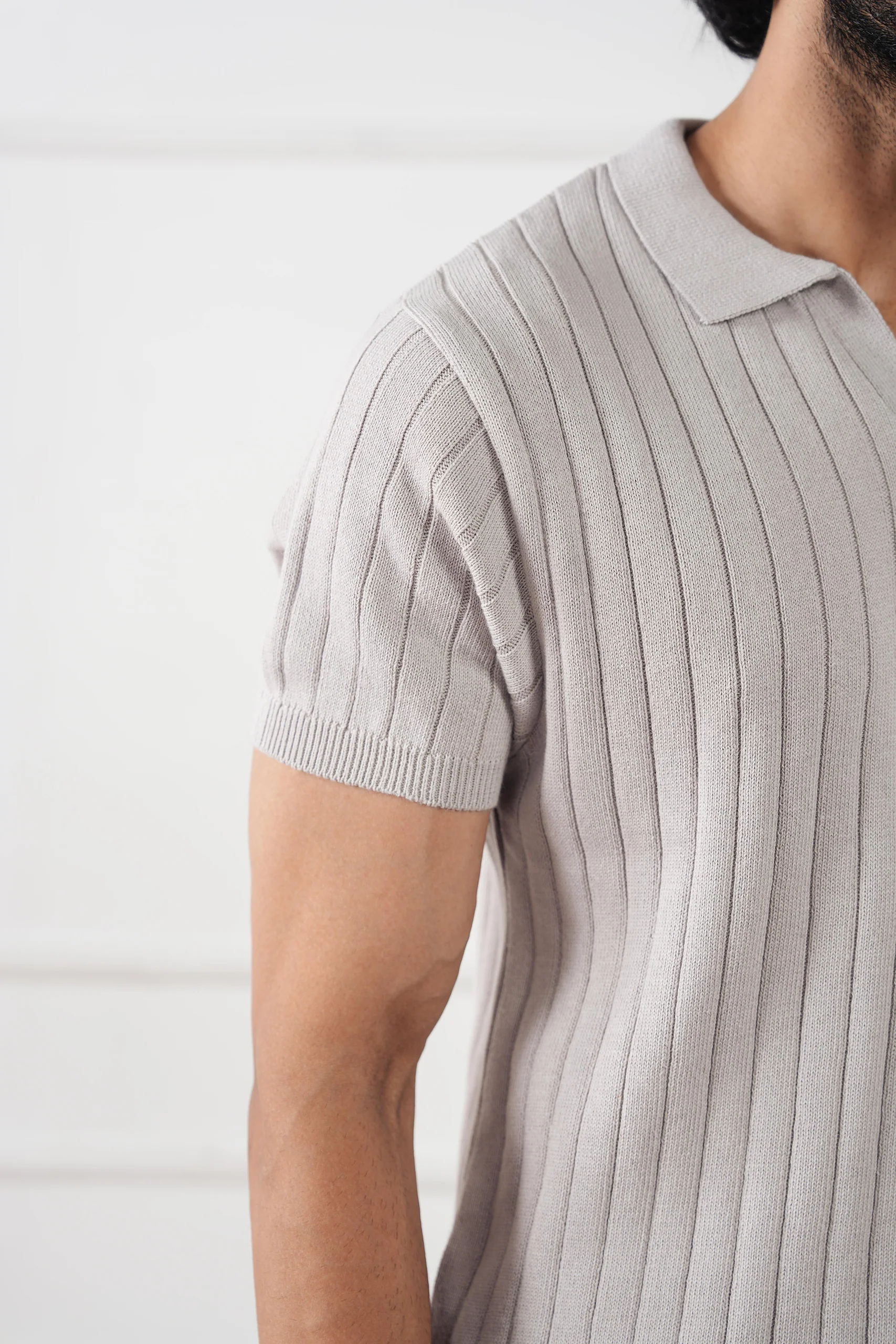 Rib Knit Polo Shirt (MKP-10) - Image 4