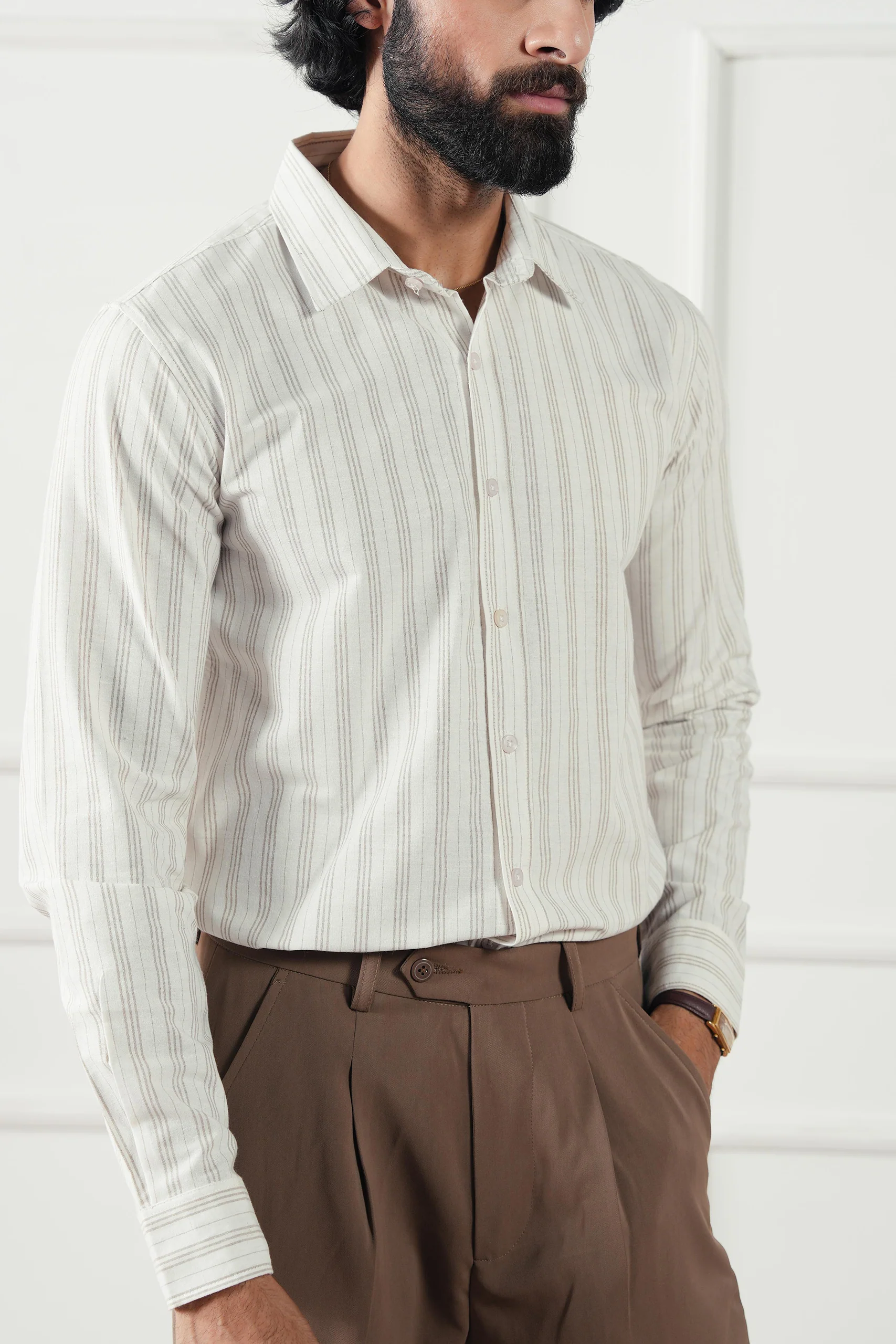 Striped Regular Fit Shirt (MCS-03) - Image 3