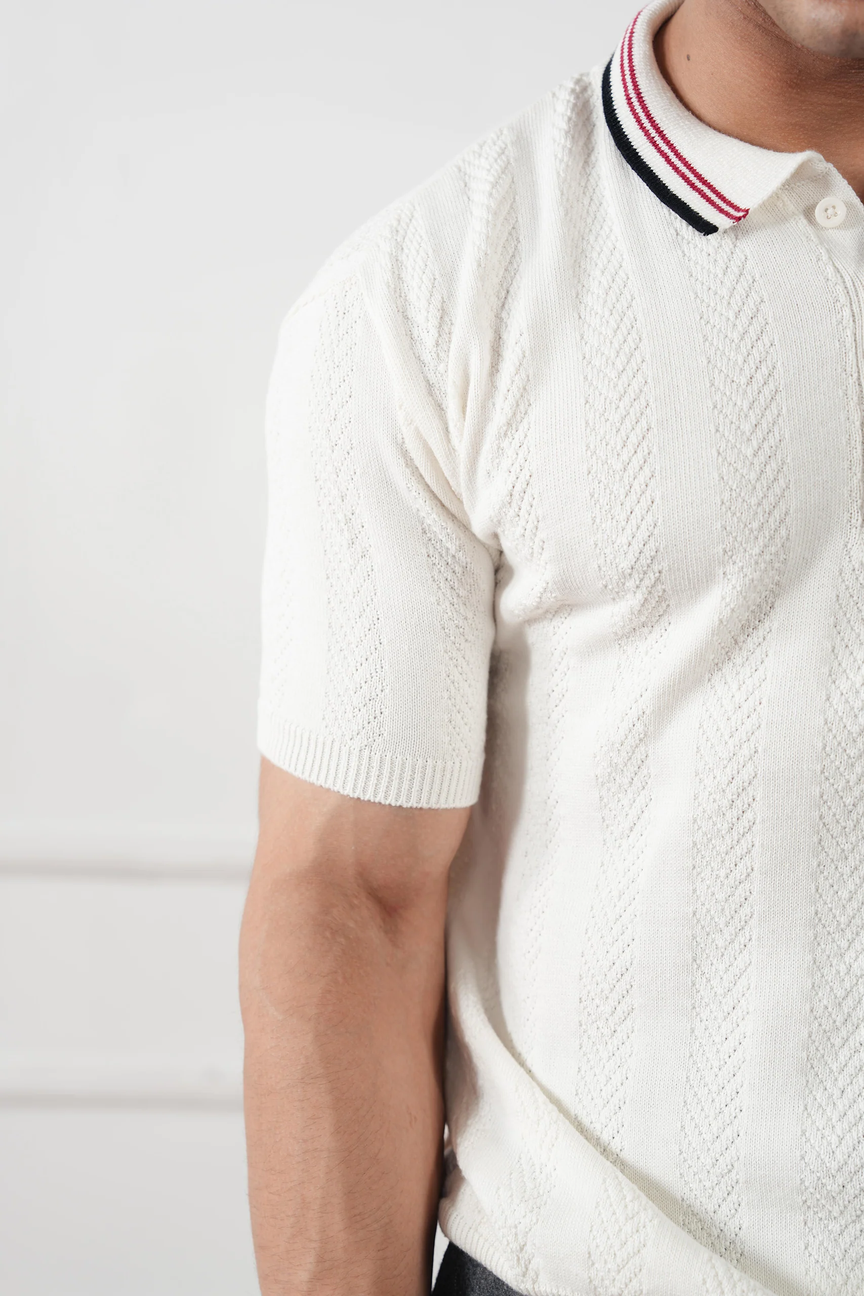 Textured Knit Polo Shirt (MKP-16) - Image 3