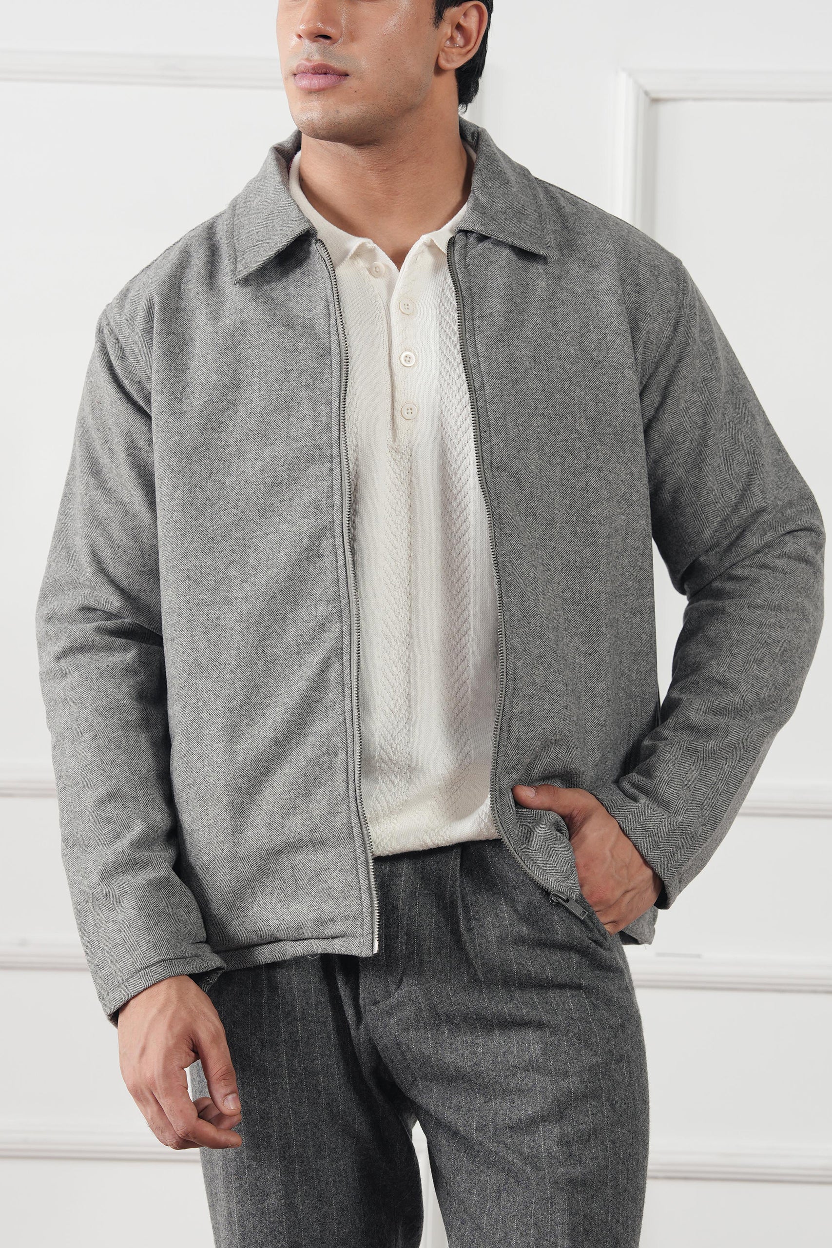 Textured Knit Polo Shirt (MKP-16) - Image 5