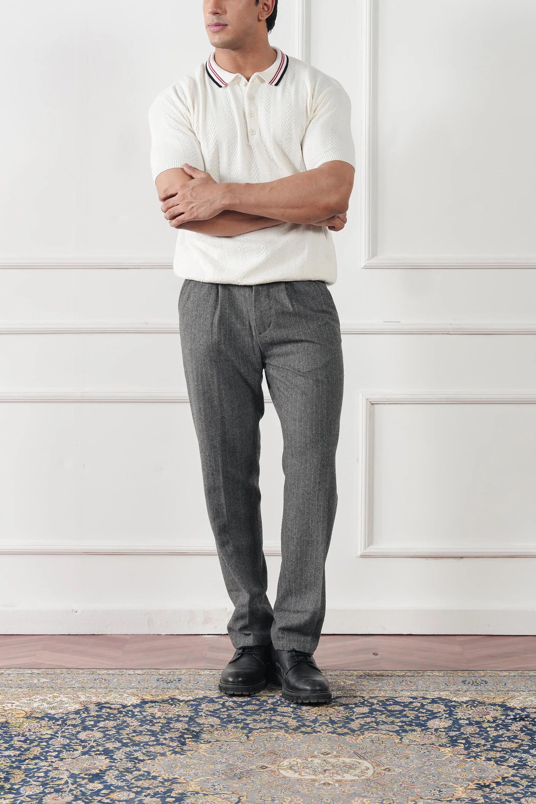 Textured Knit Polo Shirt (MKP-16) - Image 7