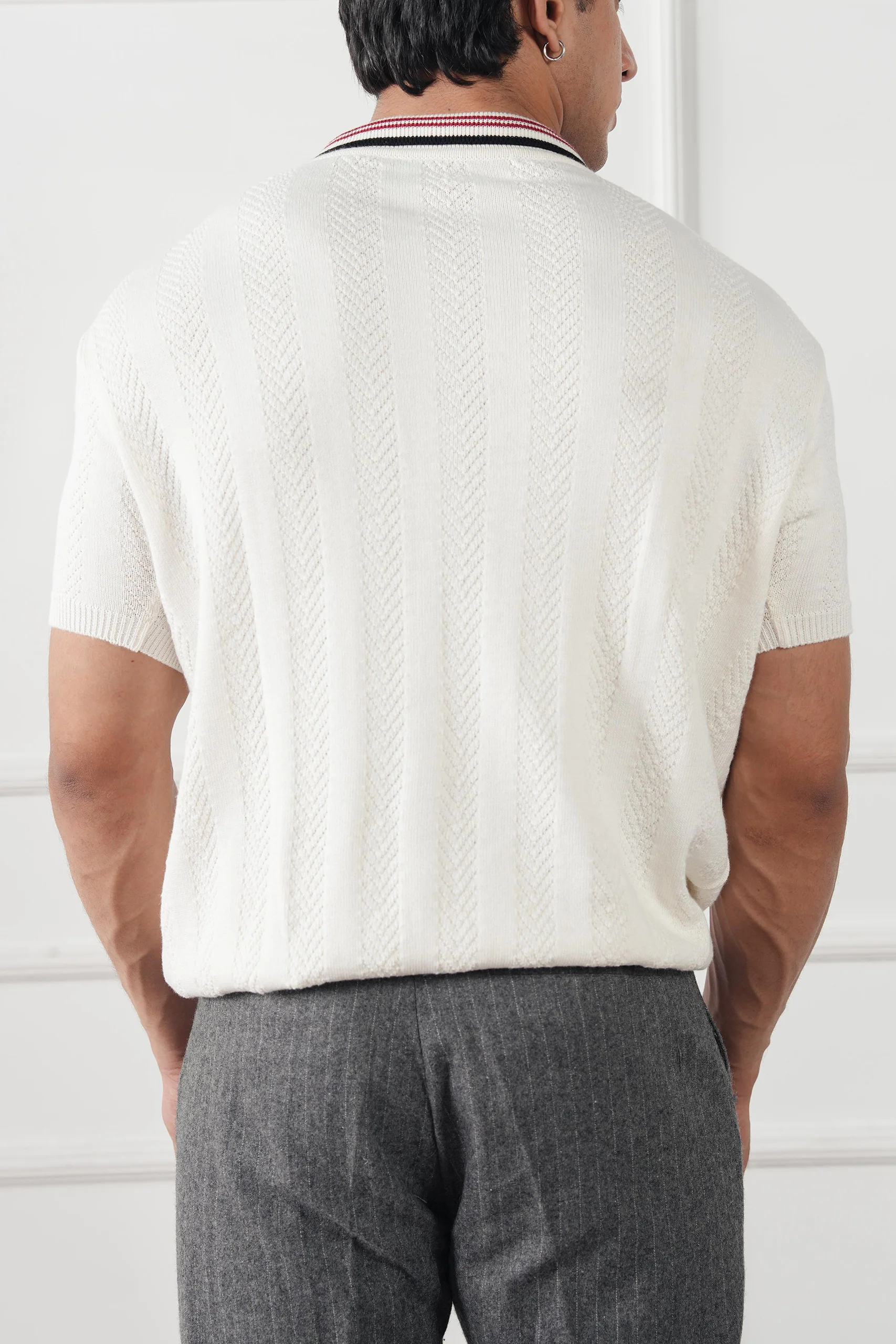 Textured Knit Polo Shirt (MKP-16) - Image 9