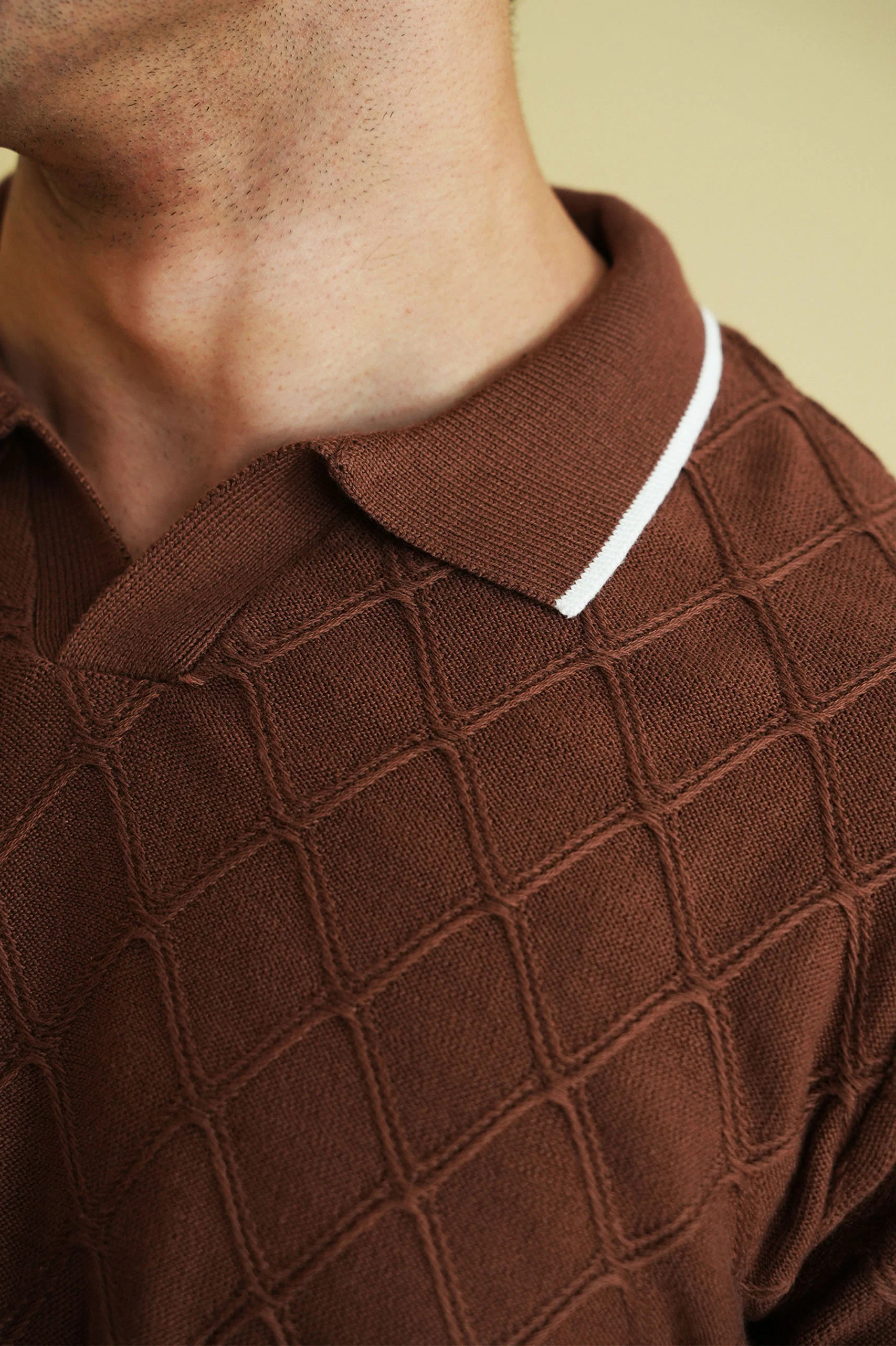 Textured Knitted Polo Shirt (KPS-10) - Image 3