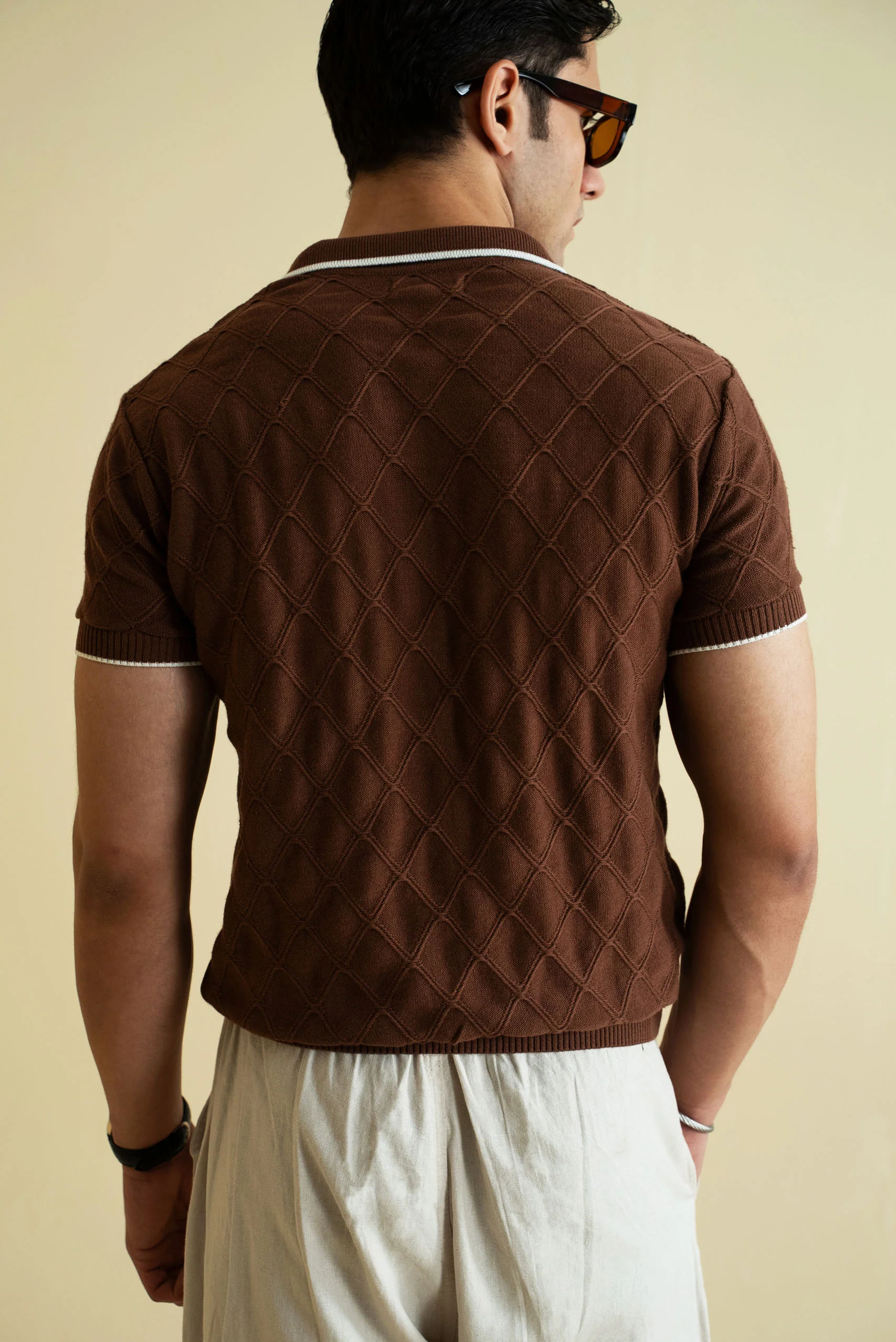Textured Knitted Polo Shirt (KPS-10) - Image 4