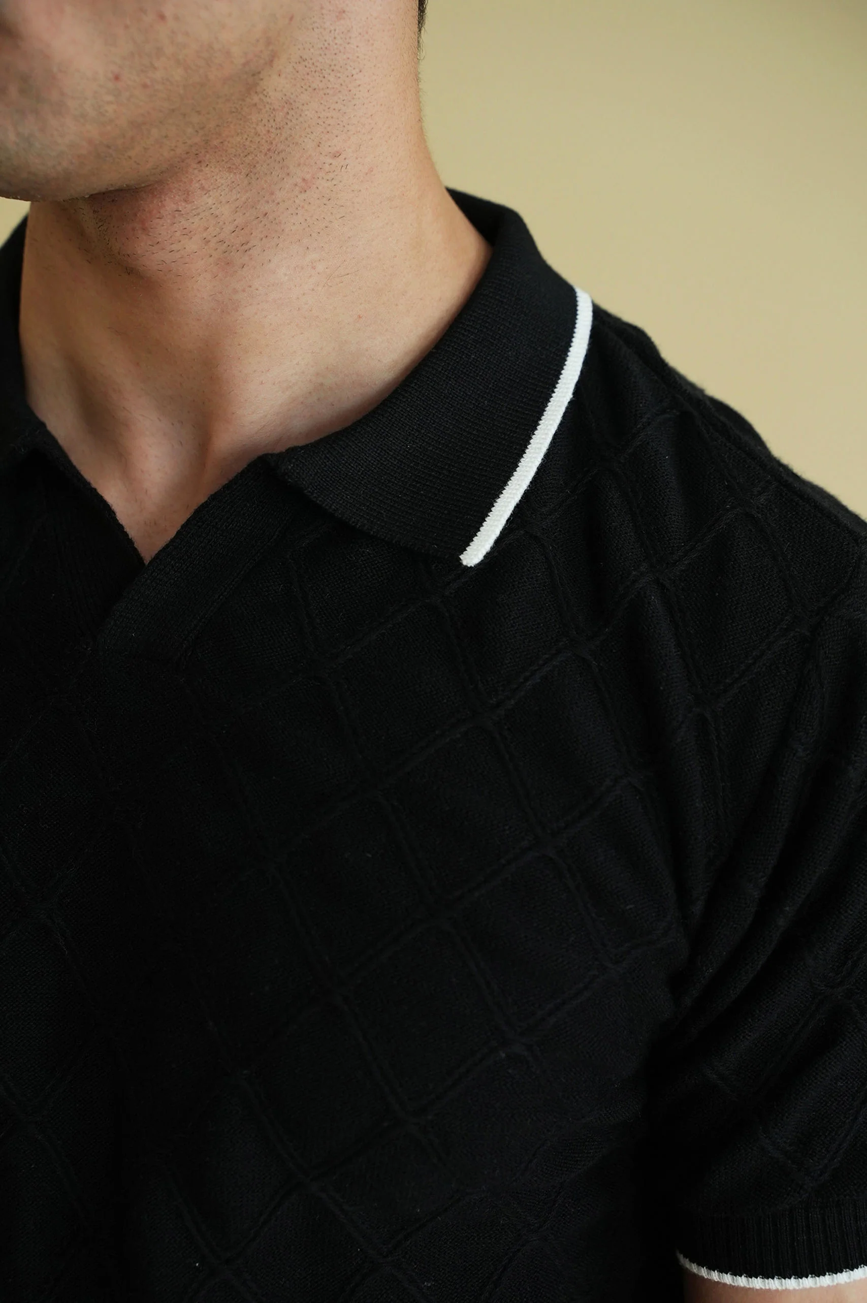 Textured Knitted Polo Shirt (KPS-11) - Image 3