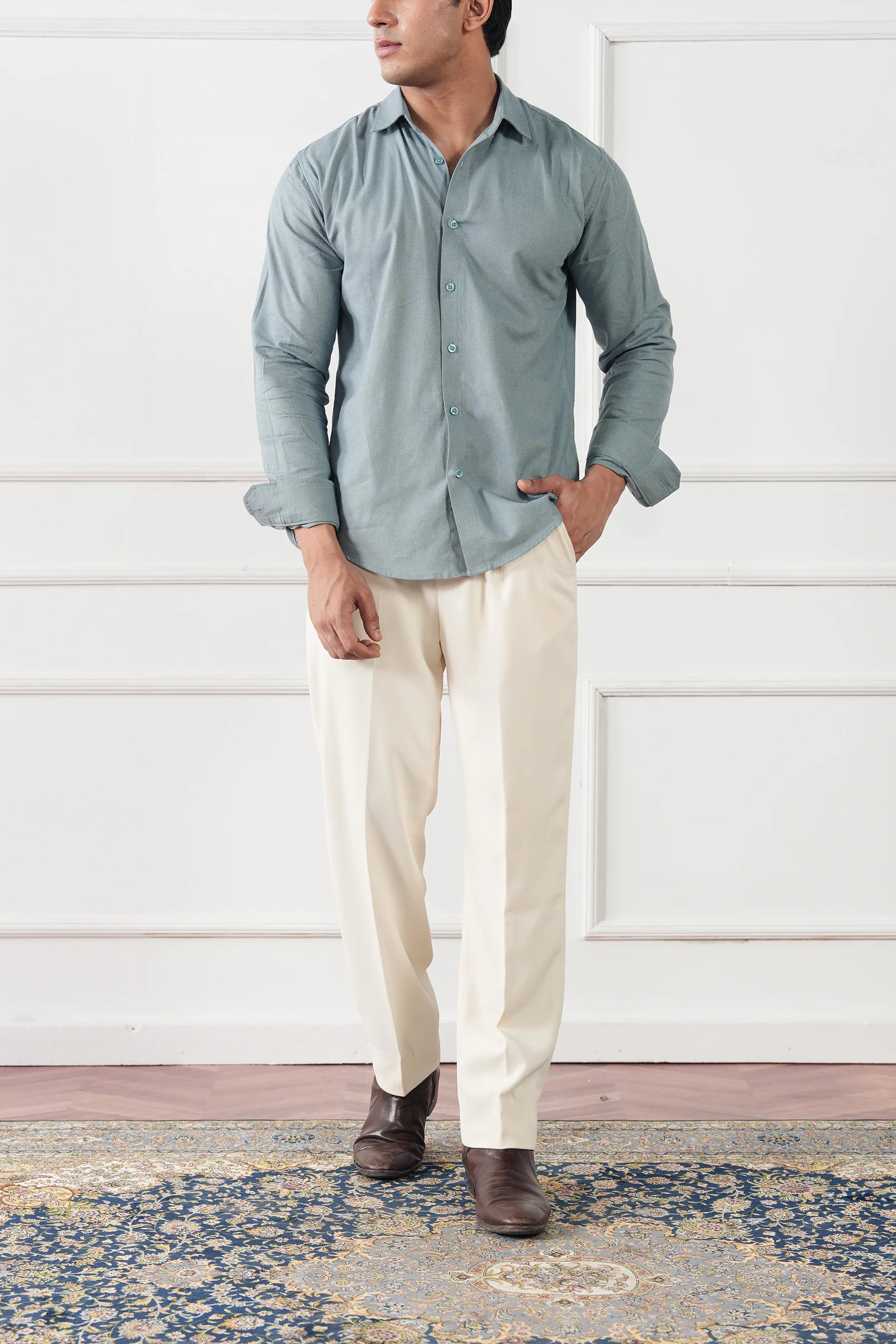 Textured Regular Fit Shirt - (MCS-09) - Image 2